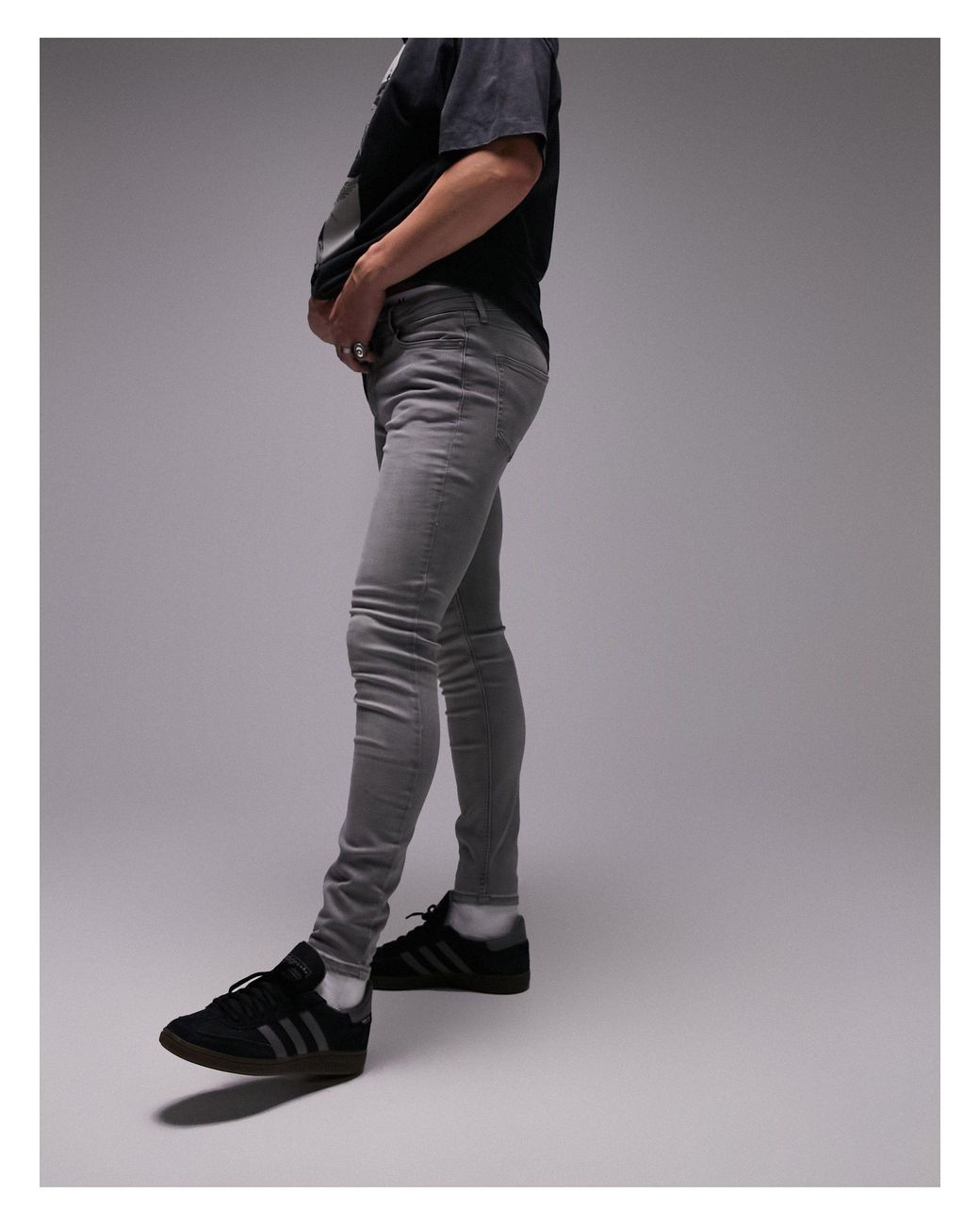 TOPMAN Spray On Jeans in Black for Men Lyst