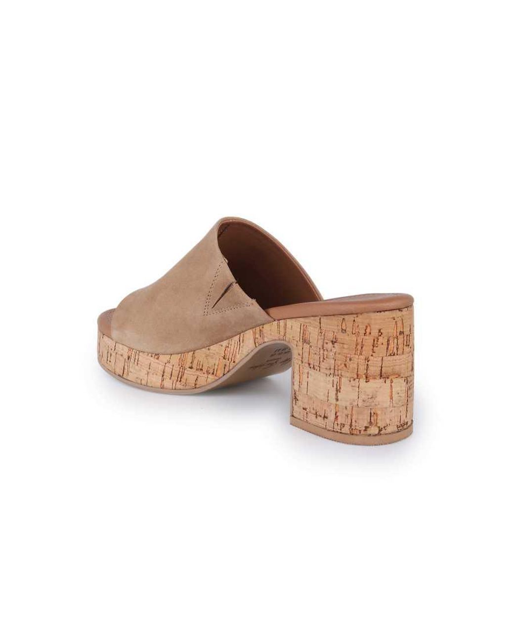 OFF THE HOOK Brown Leigh Suede Leather Platform Cork Block Heel Mules