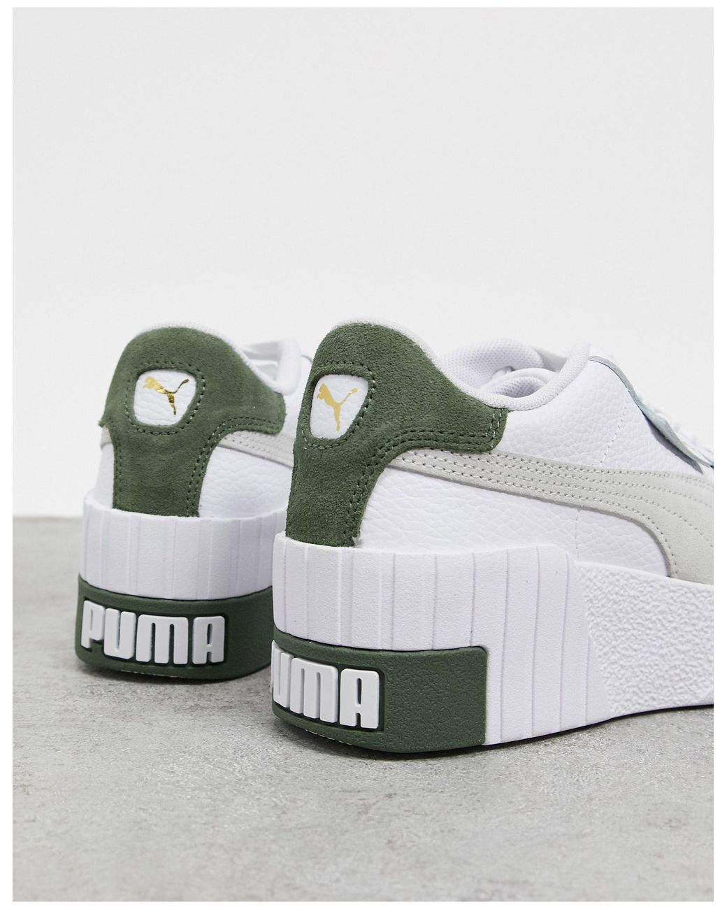Cali - sneakers con zeppa bianche e verdi di PUMA in Bianco | Lyst
