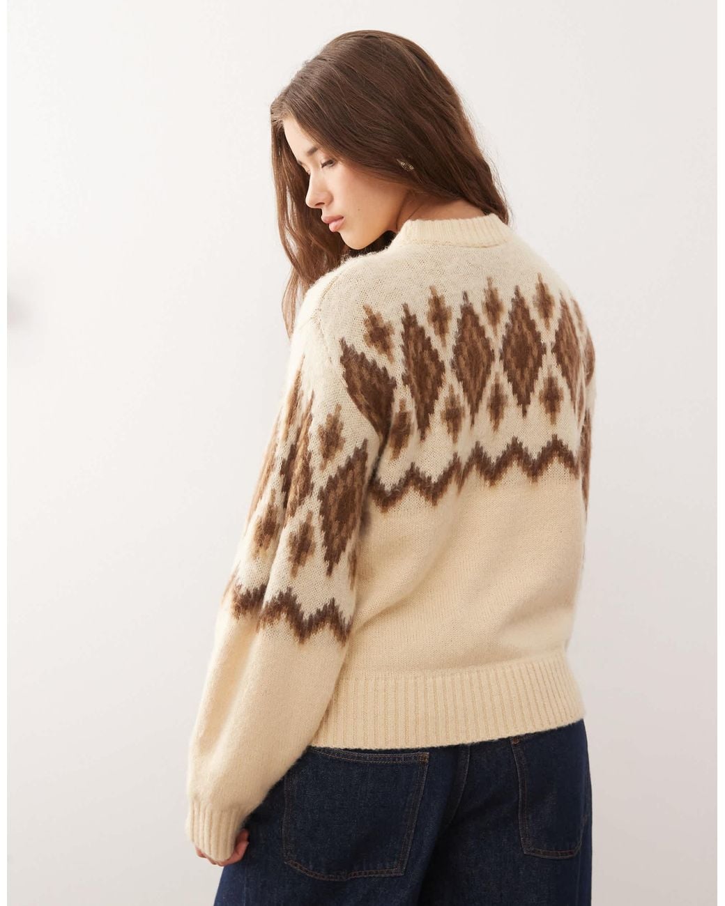 Reclaimed (vintage) Crew Neck Knitted Jumper in Blue | Lyst
