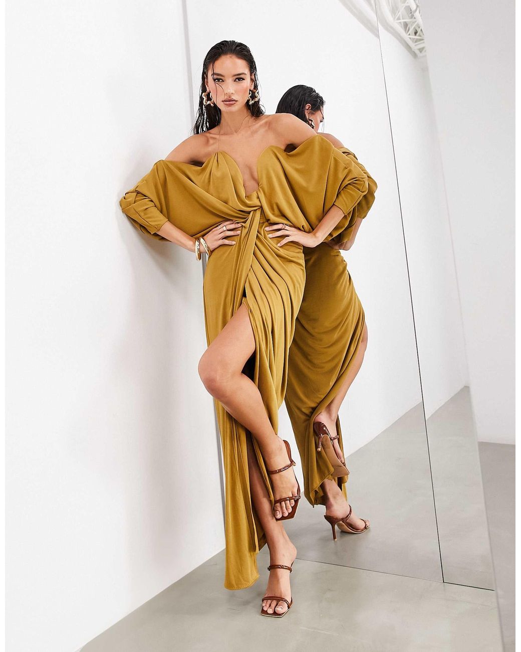 Rope Detail Plunge Maxi Dress