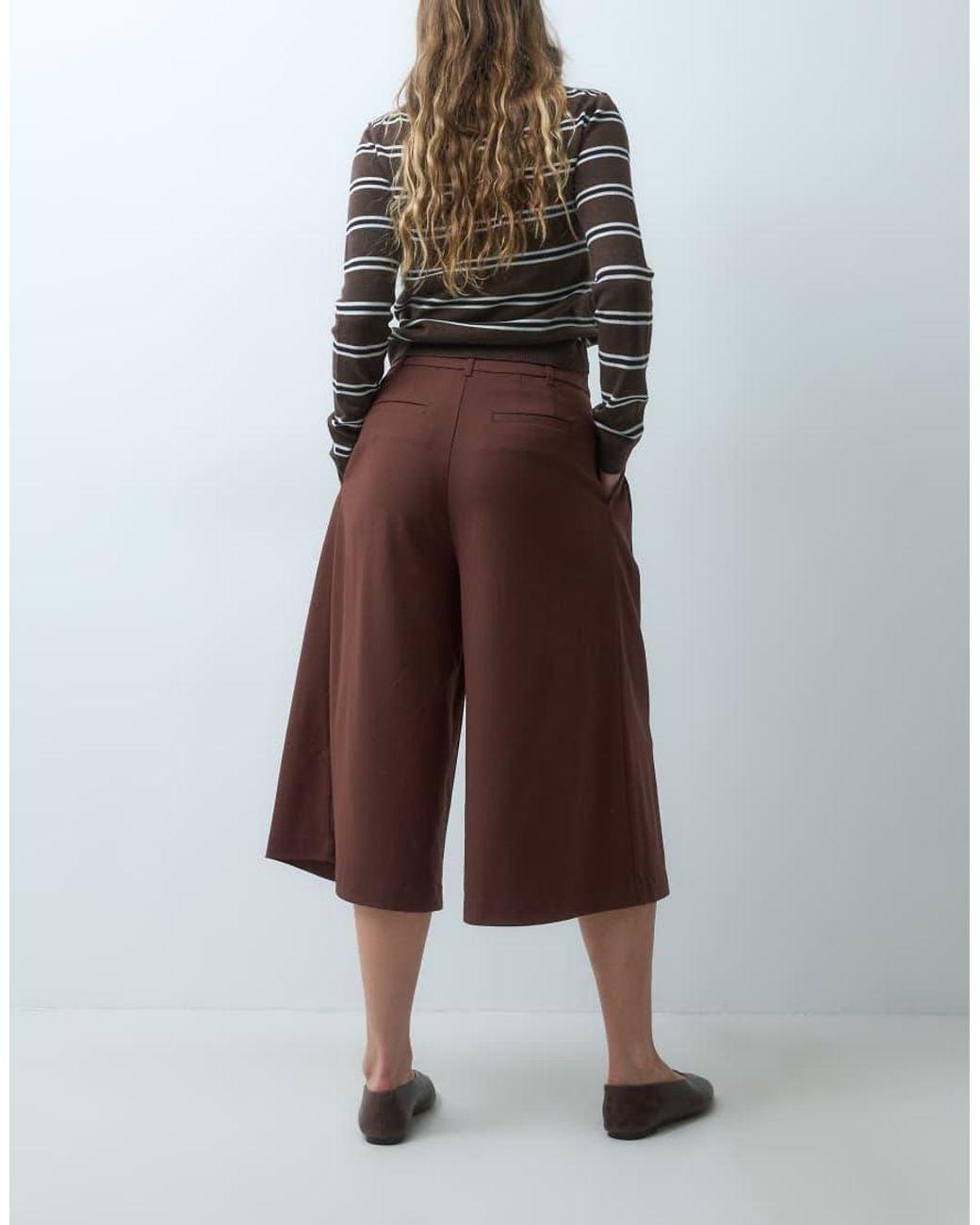 ASOS Brown Tailored High Waist Culotte Pants