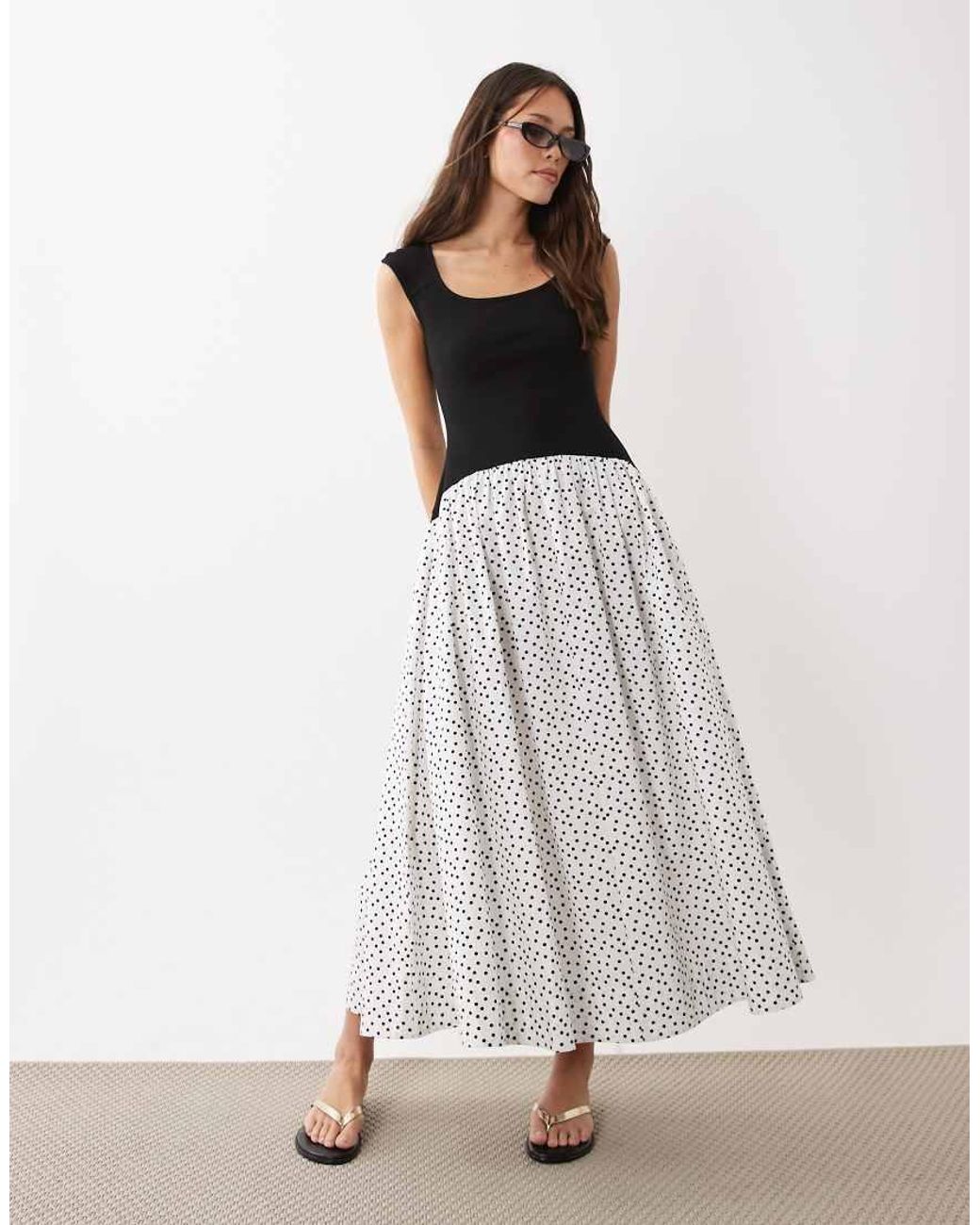 ASOS White Sleeveless Scoop Neck Hybrid Maxi Dress