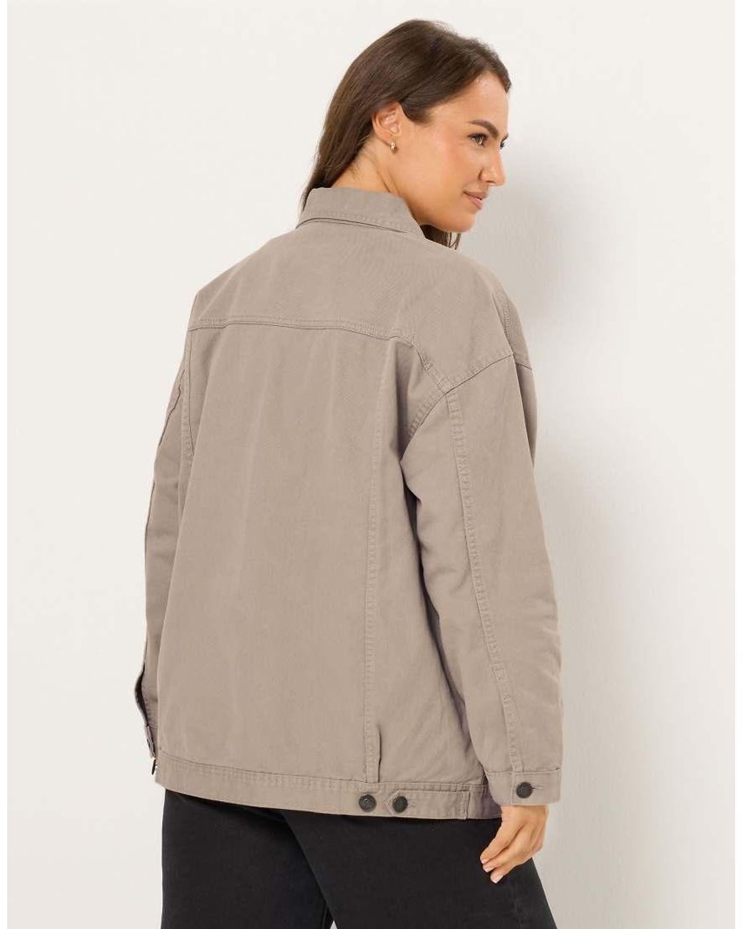 Yours Clothing Natural Oversized Denim Jacket