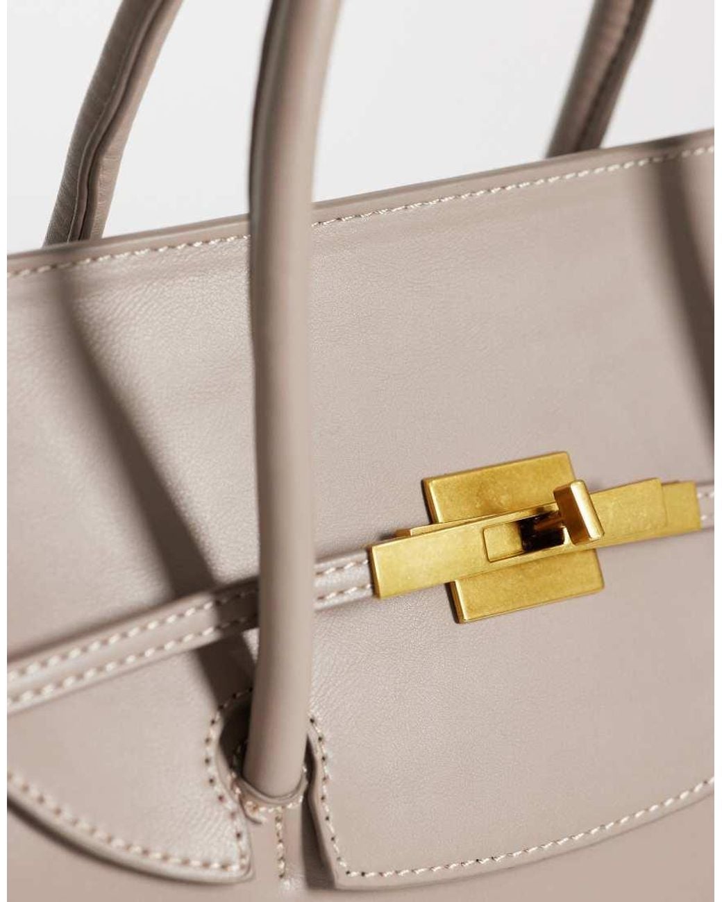 ASOS Red Belted Hardware Grab Handle Tote