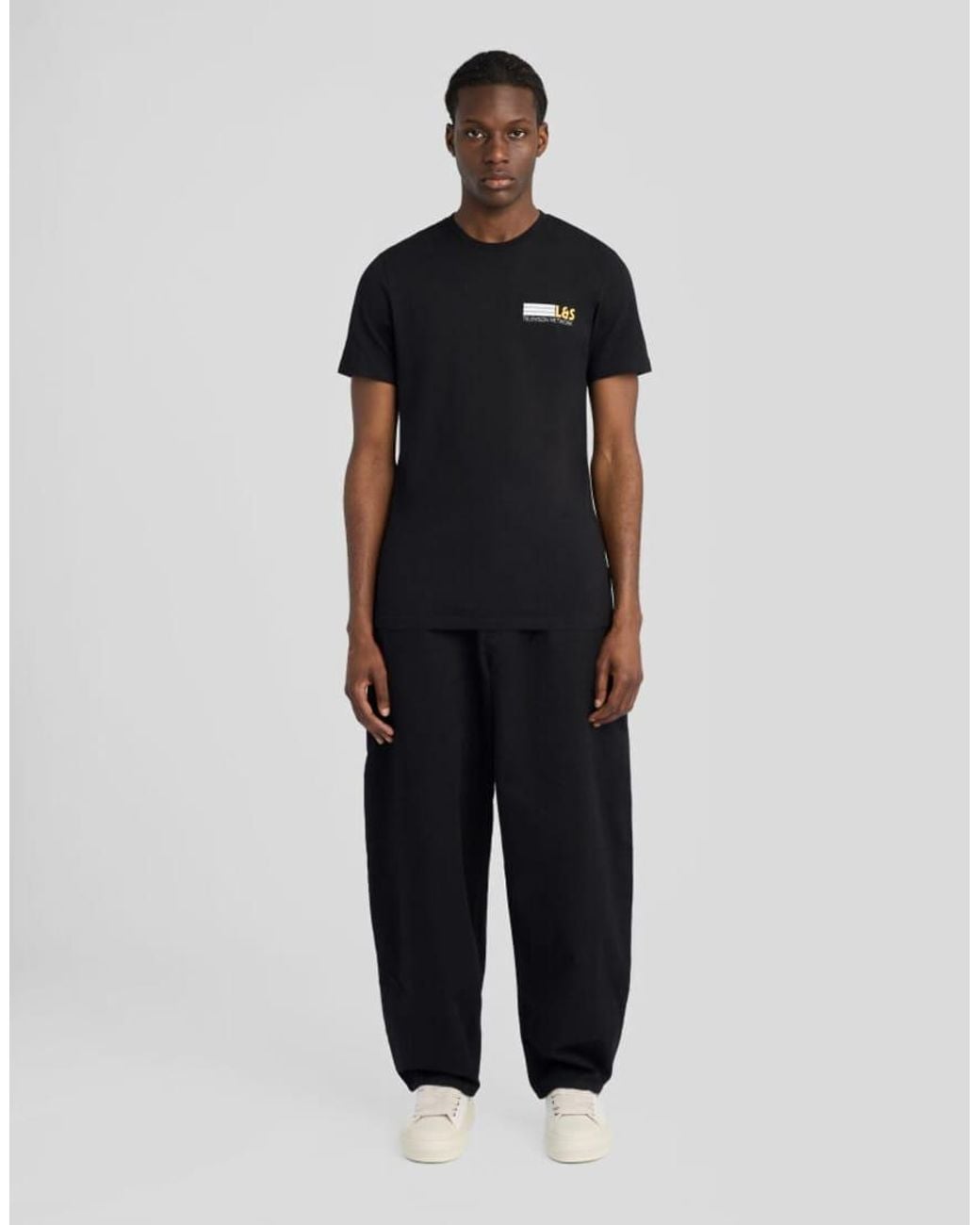 Lyle & Scott Black Ss T-Shirts Broadcaster Graphic T-Shirt for men