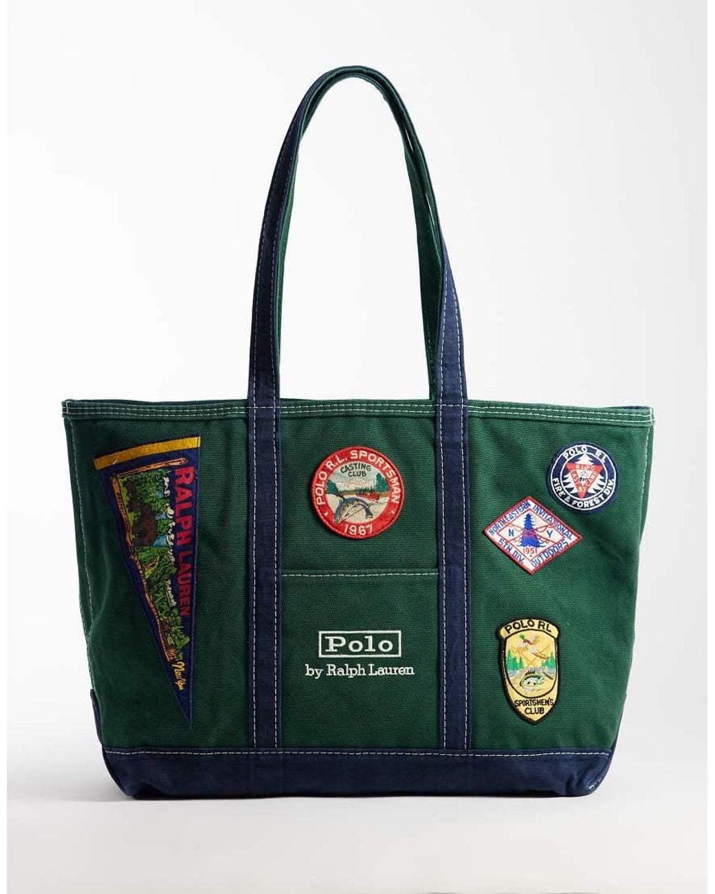 Polo Ralph Lauren Green Medium Patch Work Tote Bag for men
