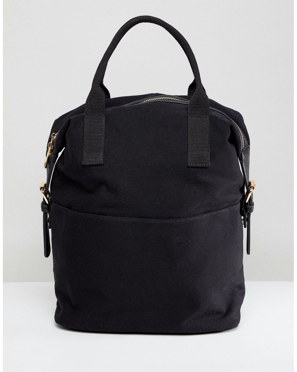 Asos design zip over canvas backpack with double handle hotsell