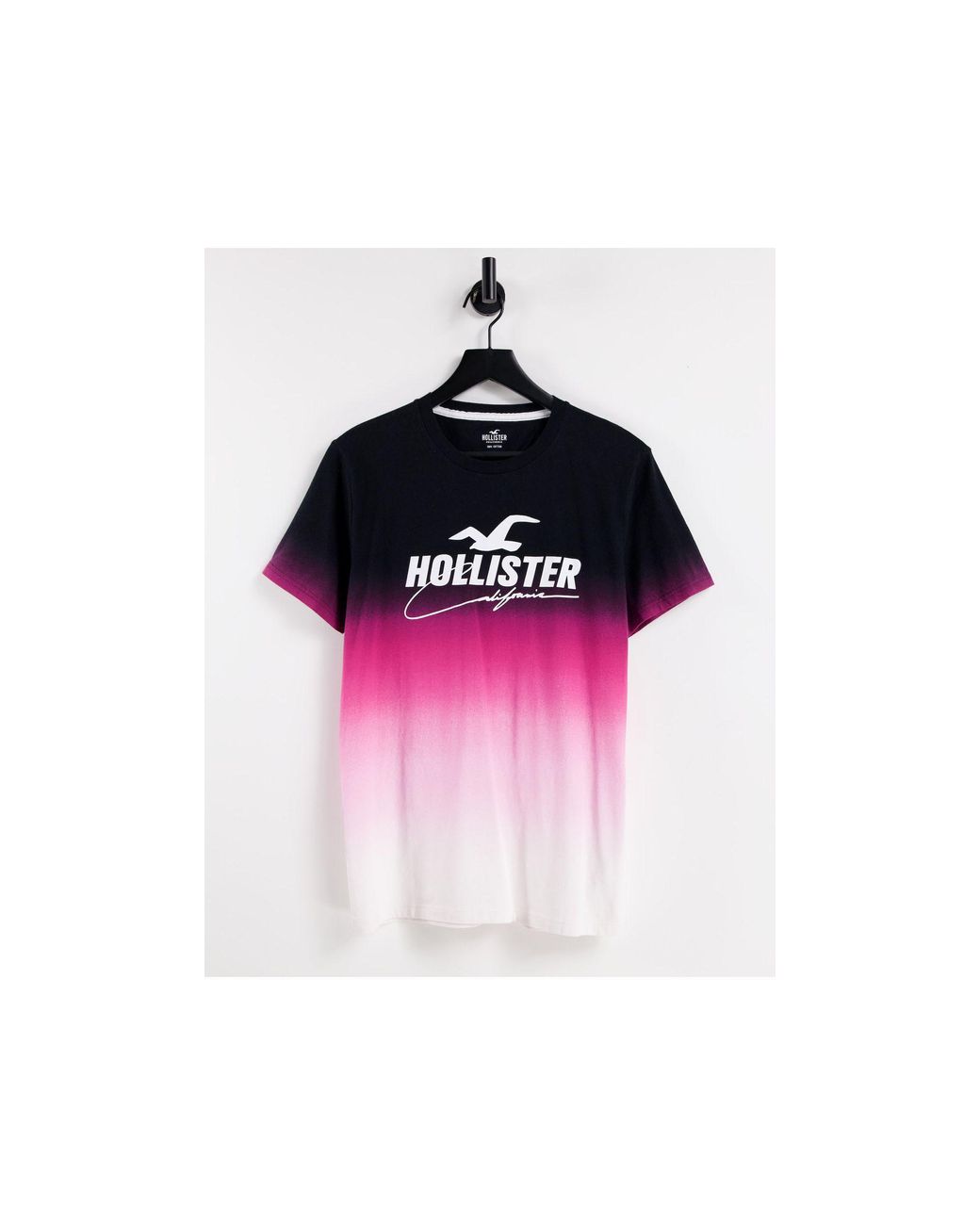 Elástico galón Petrificar Camiseta con diseño degradado y logo delantero Hollister de hombre de color  Rosa | Lyst