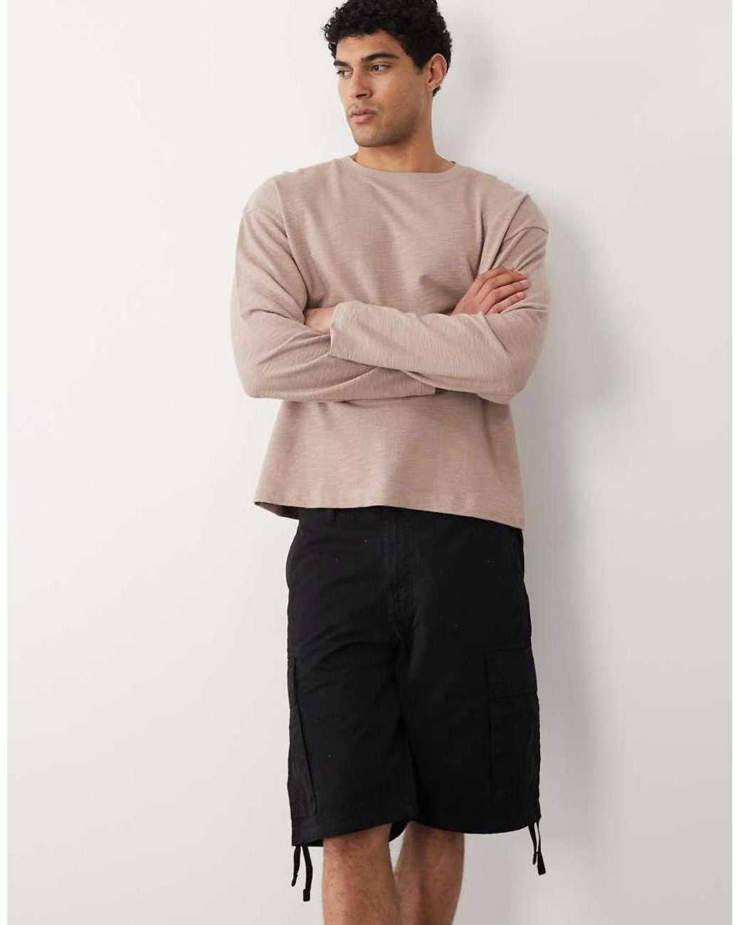 Jack & Jones Black Cargo Shorts for men