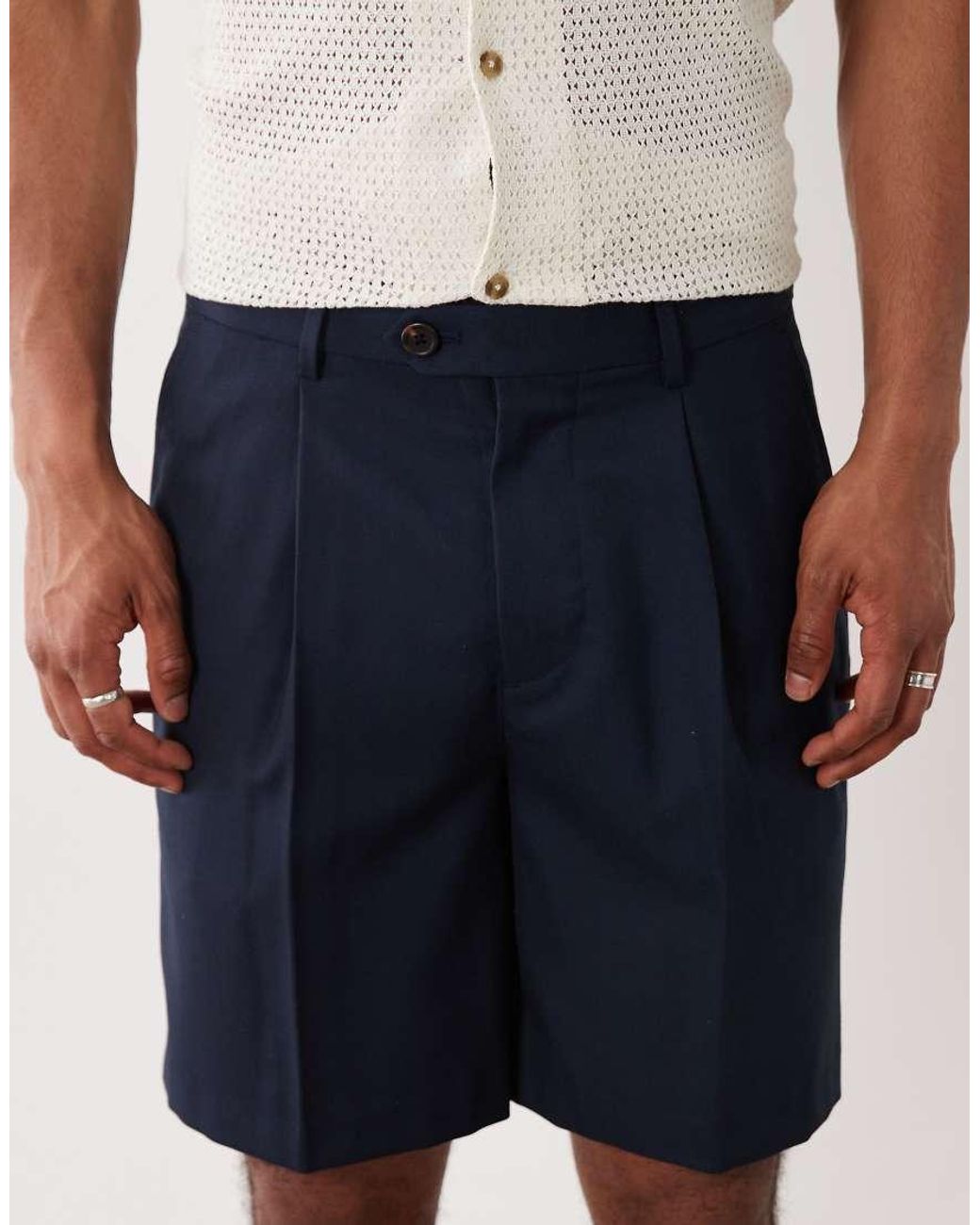 SELECTED White Wool Blend Shorts for men