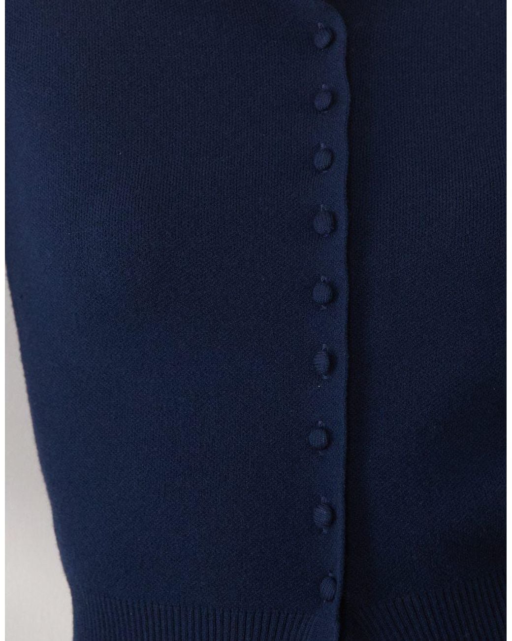 Threadbare Blue Crew Neck Cardigan With Cinched Waist