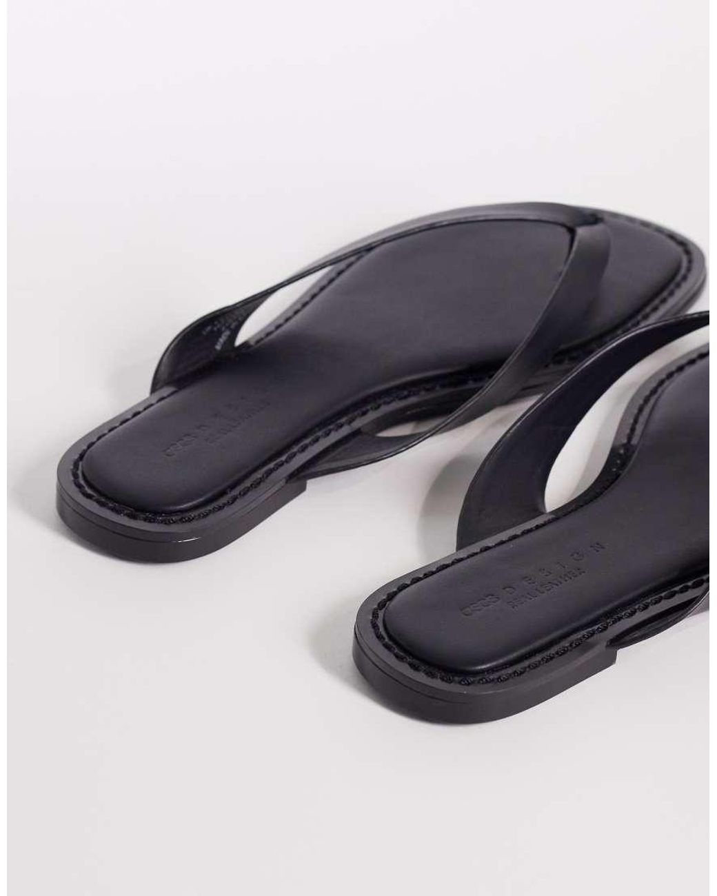 ASOS White Fenna Premium Leather Flip Flop