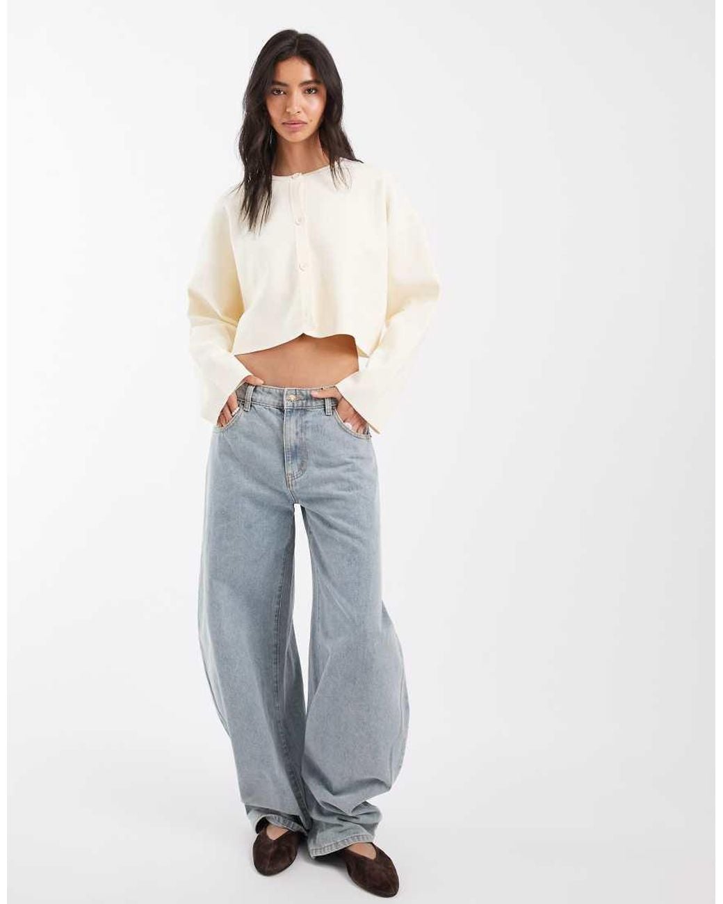 ASOS White Knitted Batwing Cardigan