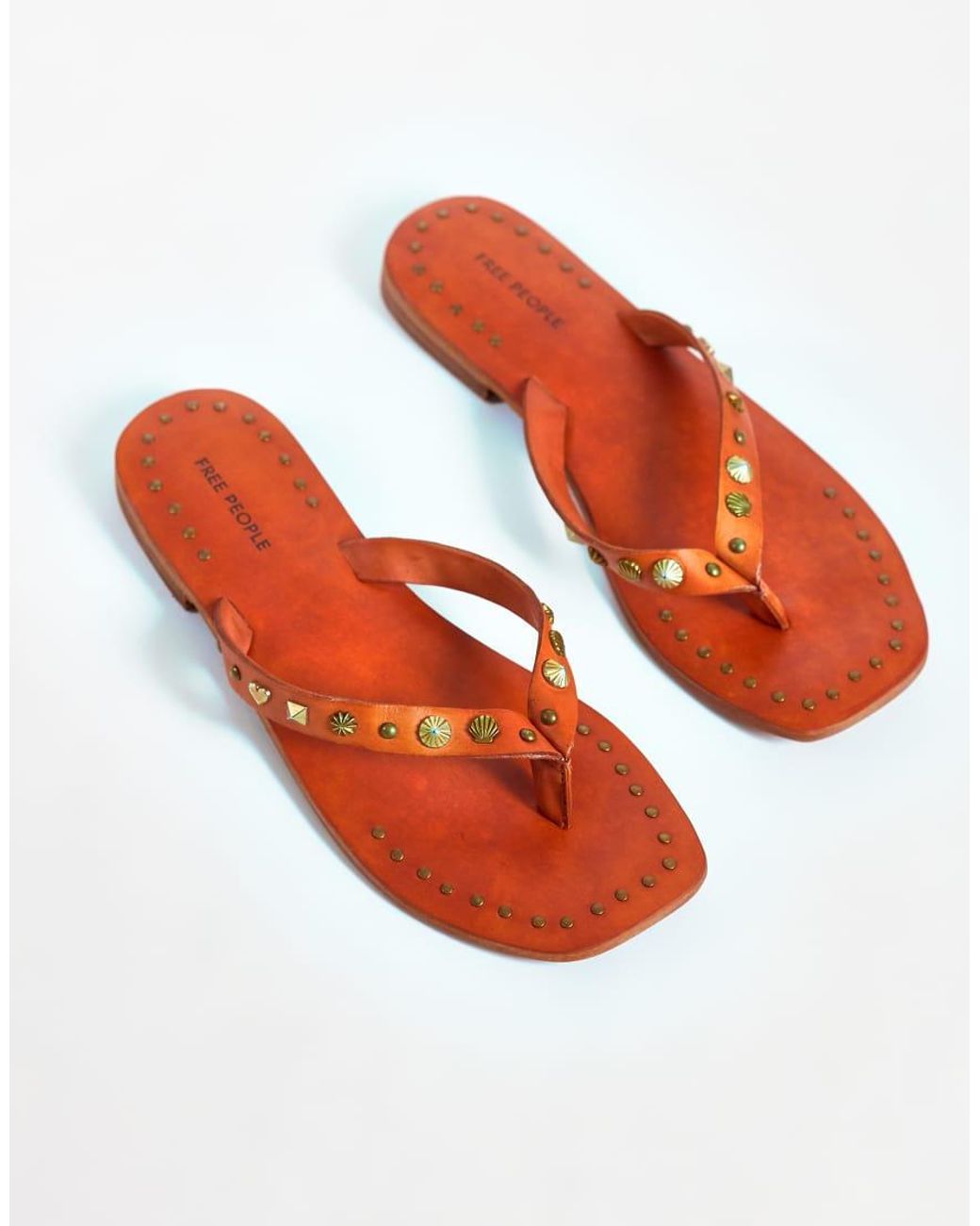 Free People Orange Tide Thongs
