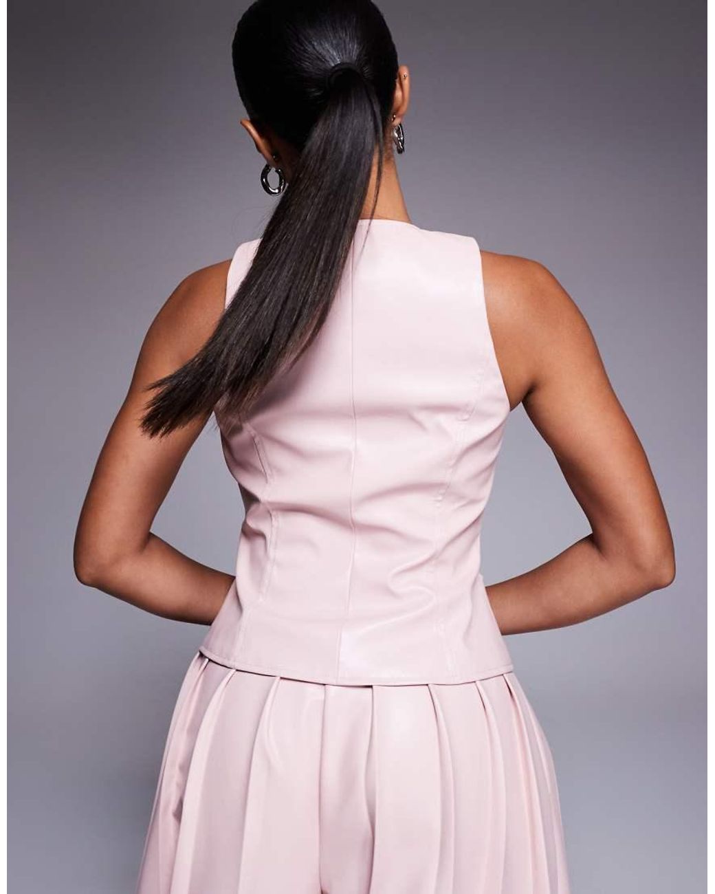 ASOS Purple Pu Waistcoat Co-ord