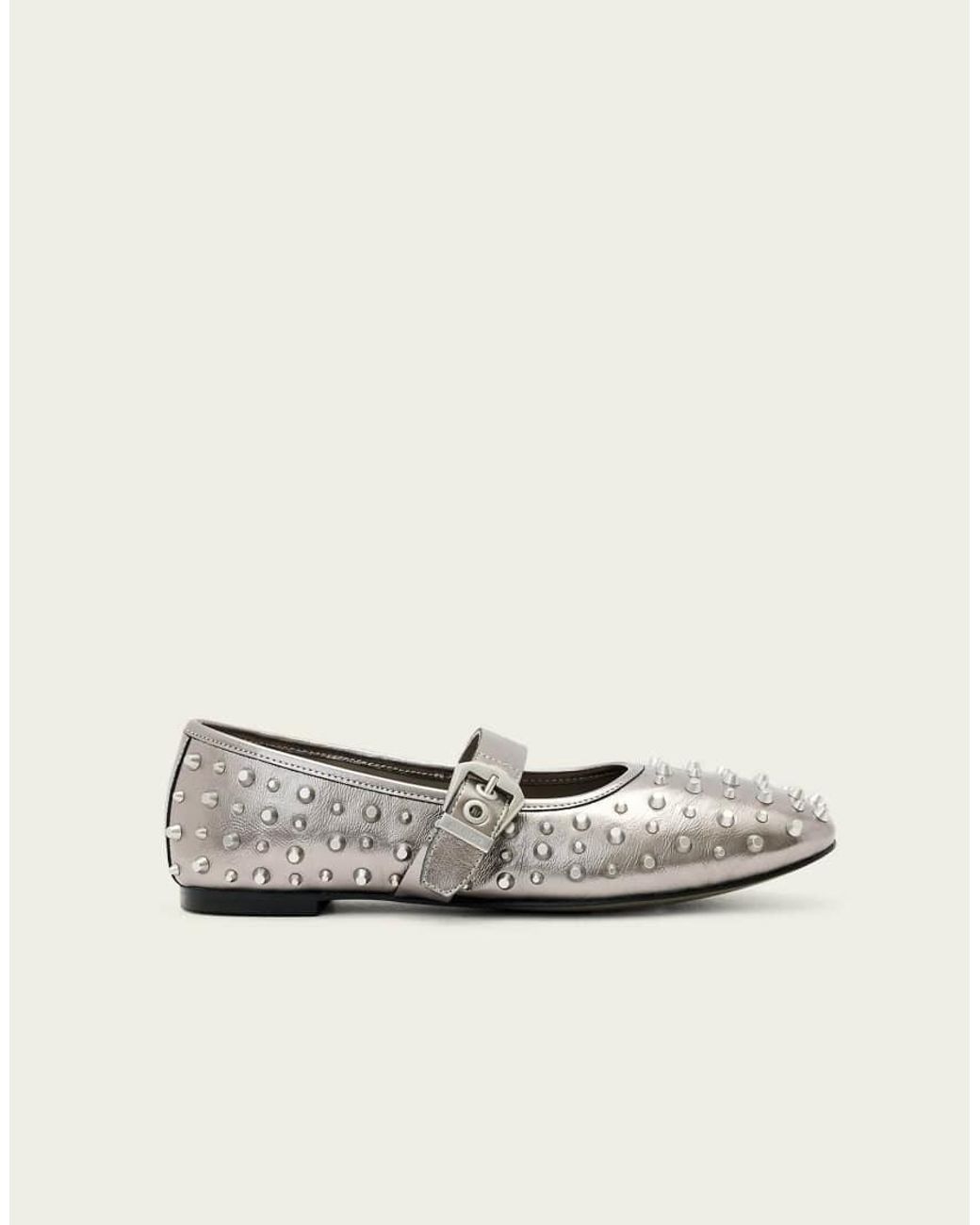 AllSaints White Holly Stud Ballet Flats