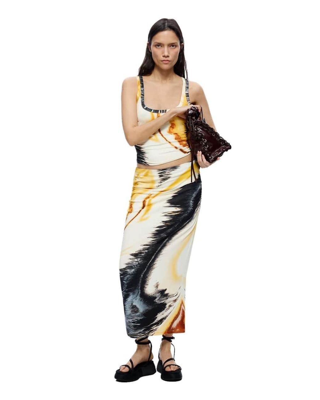 Desigual White Printed Strappy Top
