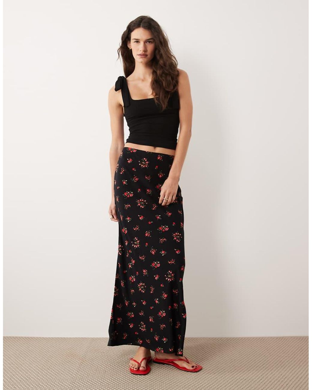 Miss Selfridge Black Tie Shoulders Top