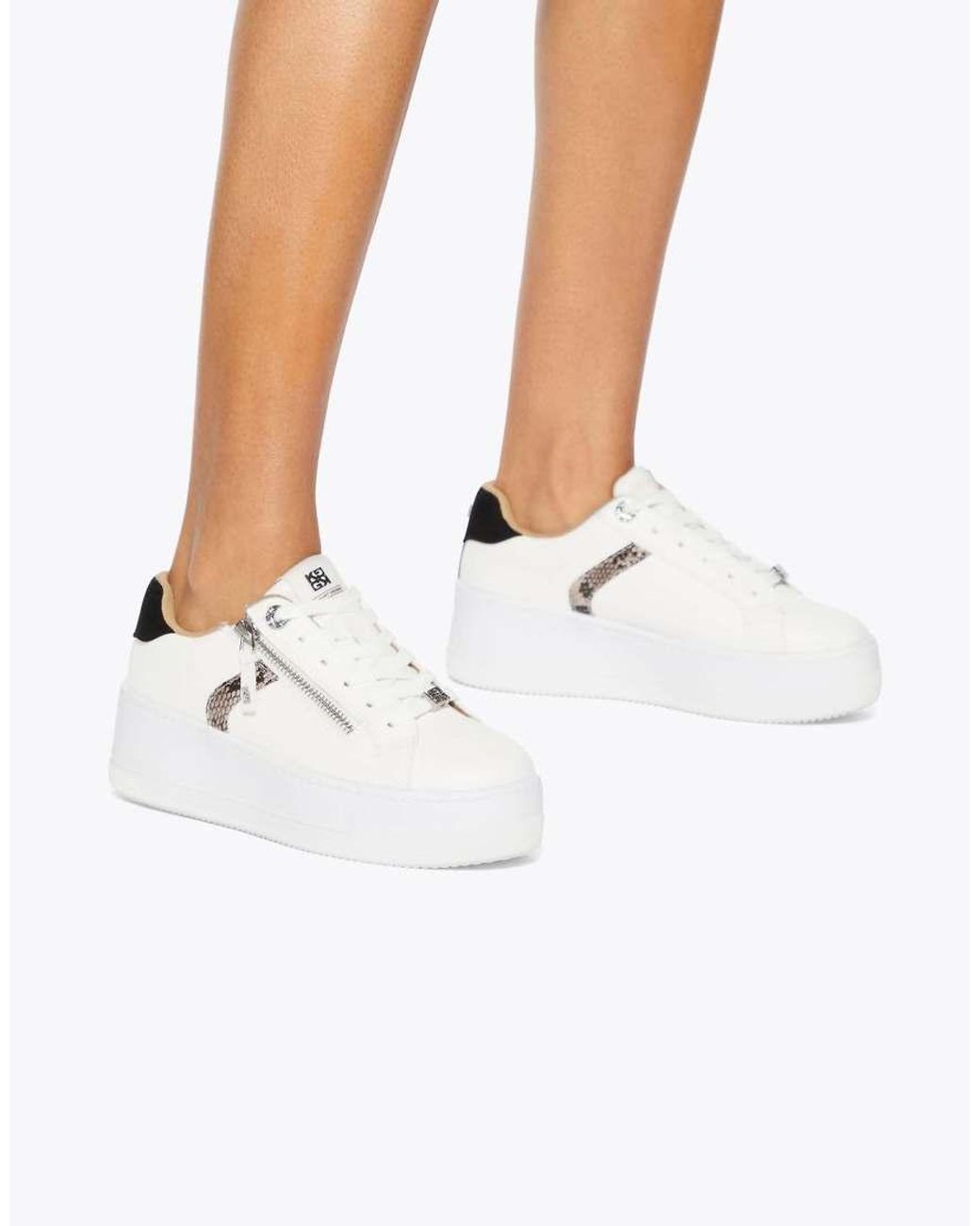 KG by Kurt Geiger White Lottie Lace Up Trainers