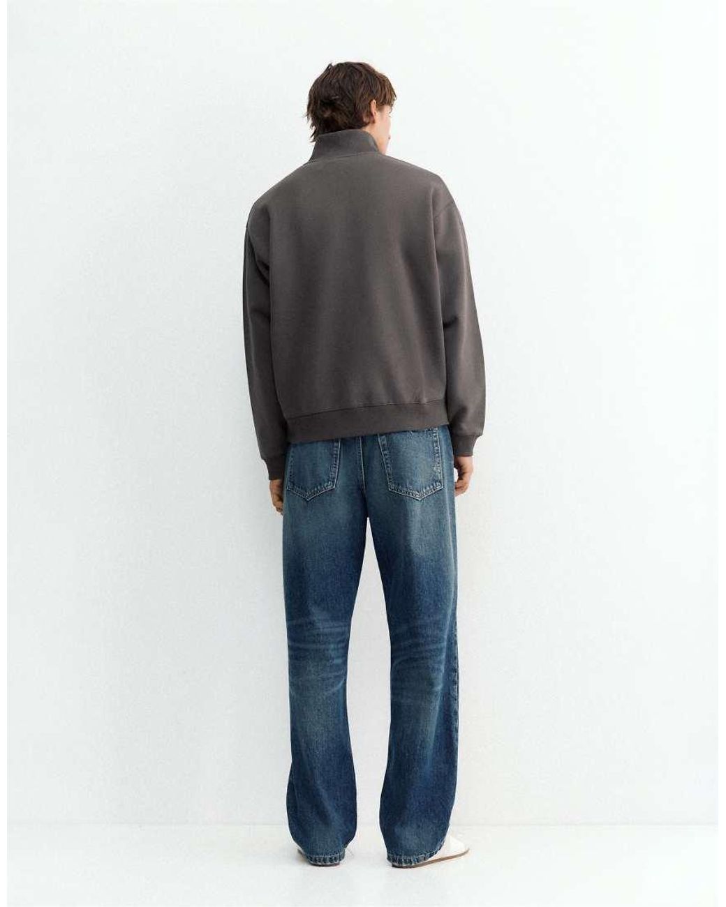 Pull&Bear Gray Quarter-zip Sweatshirt for men