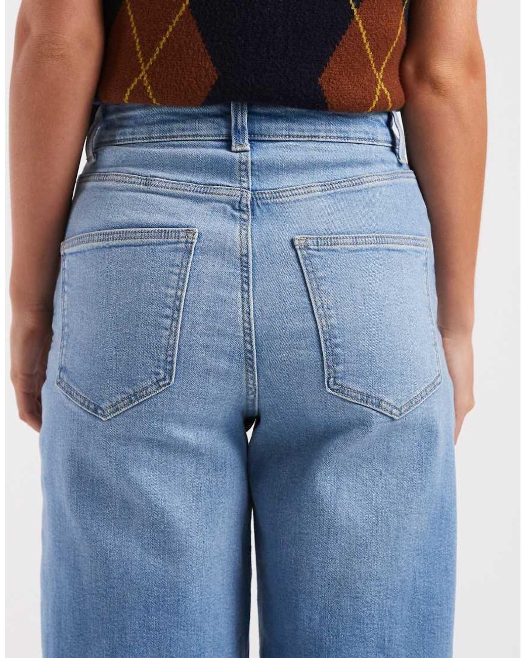 Only Petite Blue Hannah Extra High Waist Wide Leg Jeans