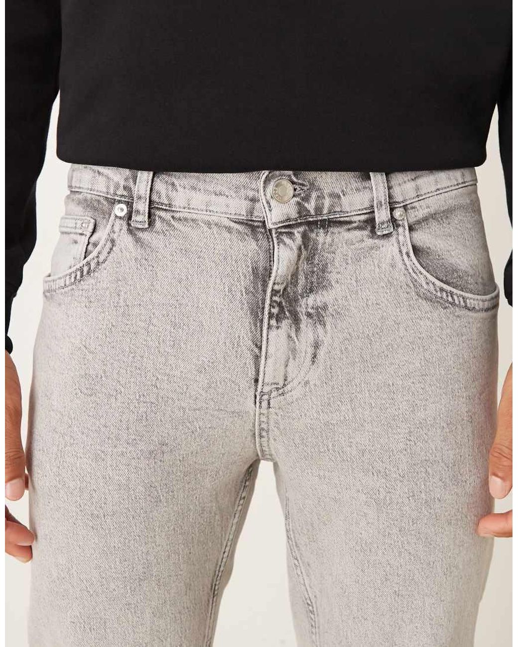 ASOS Gray Slim Fit Comfort Stretch Jeans for men