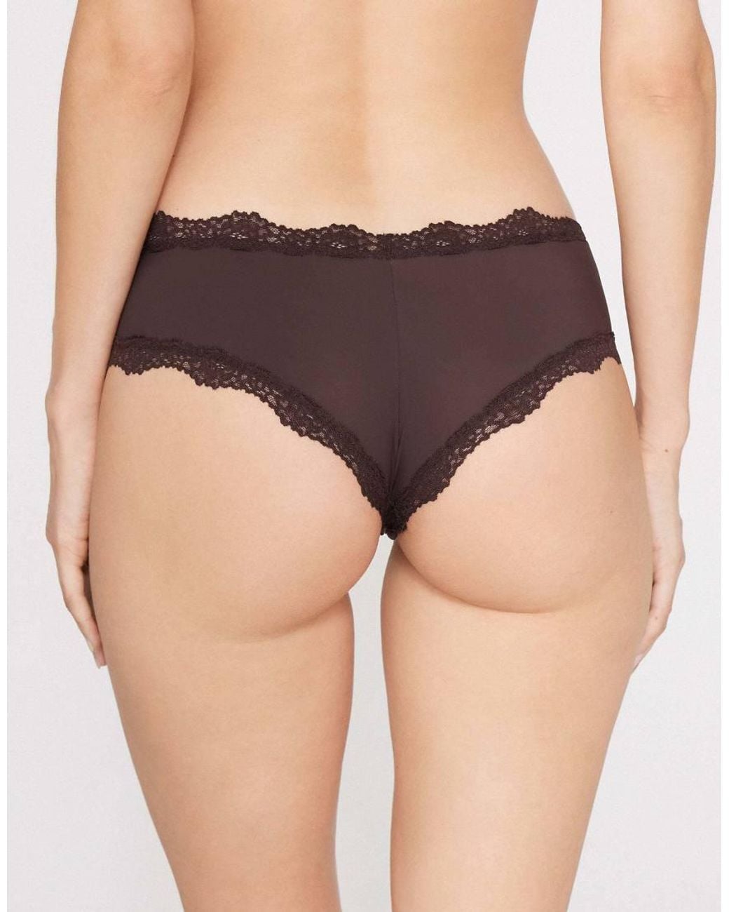 Tezenis Black Lace And Microfibre French Knickers