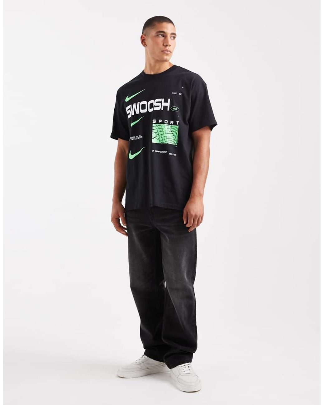 Nike Black Swoosh Graphic T-shirt for men