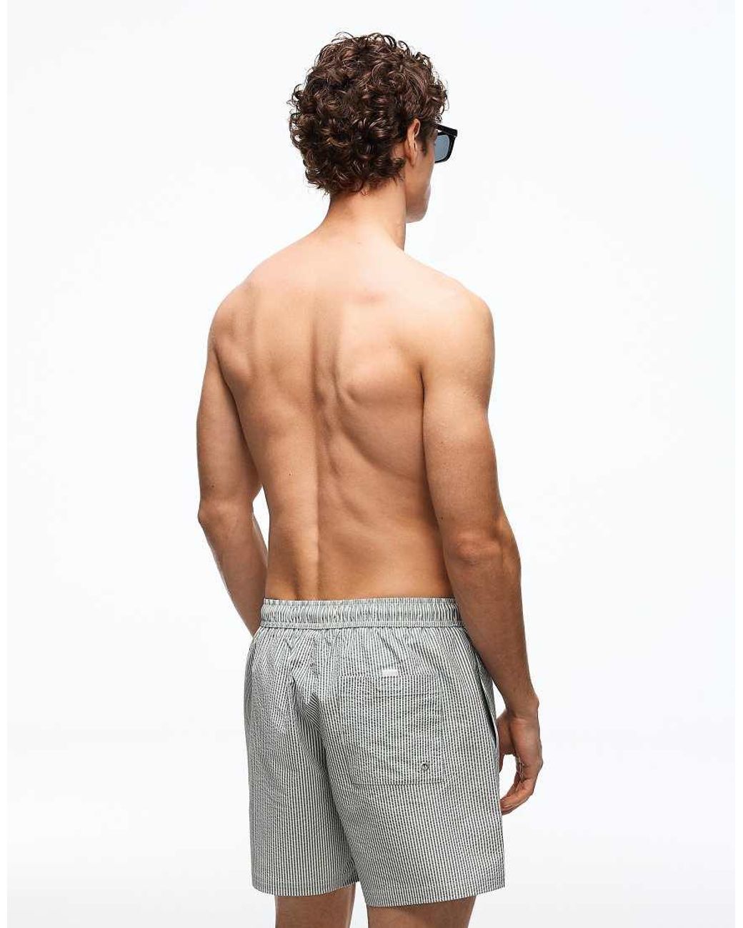 Bershka White Boxy Swimsuit for men