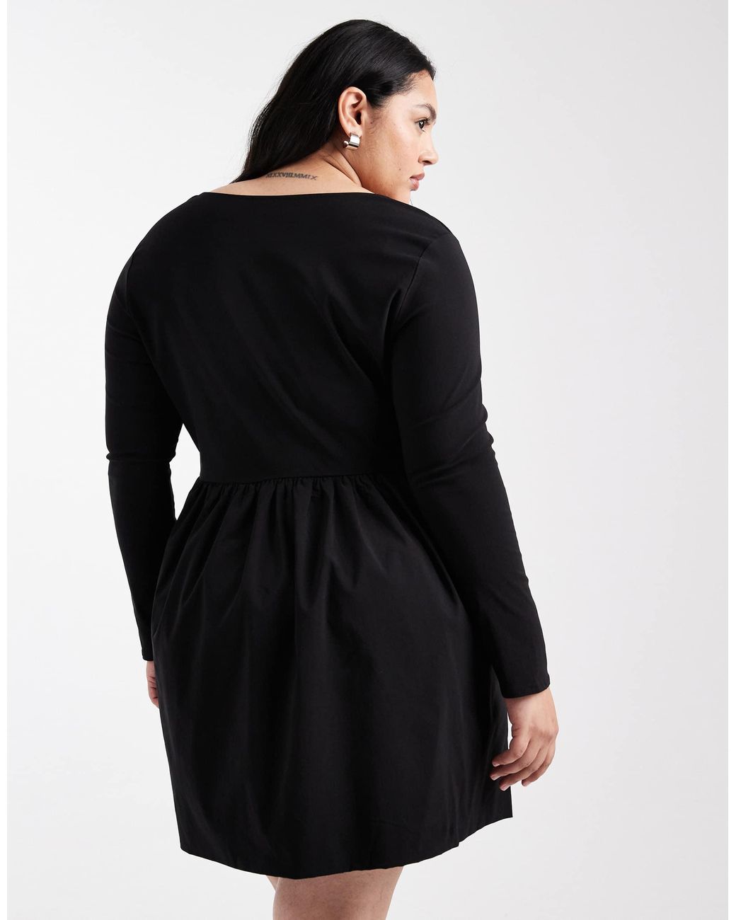 ONLY Black Corset Detail Long Sleeve Mini Dress