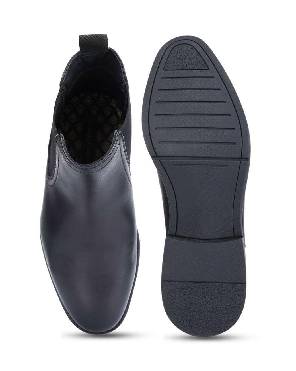 Thomas Crick Black Griffin Leather Chelsea Boot for men