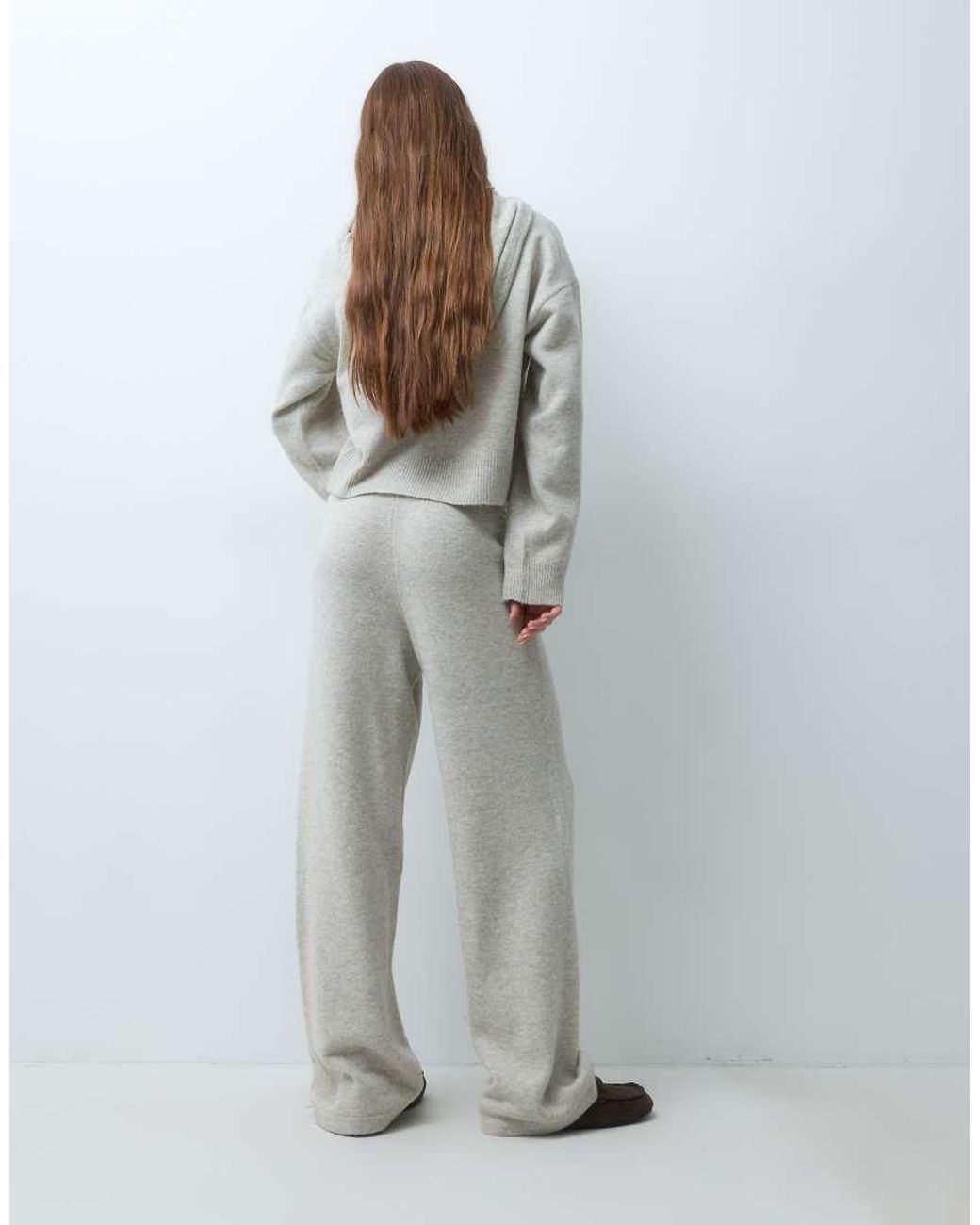 JDY Petite Gray Knitted Trouser Co-Ord