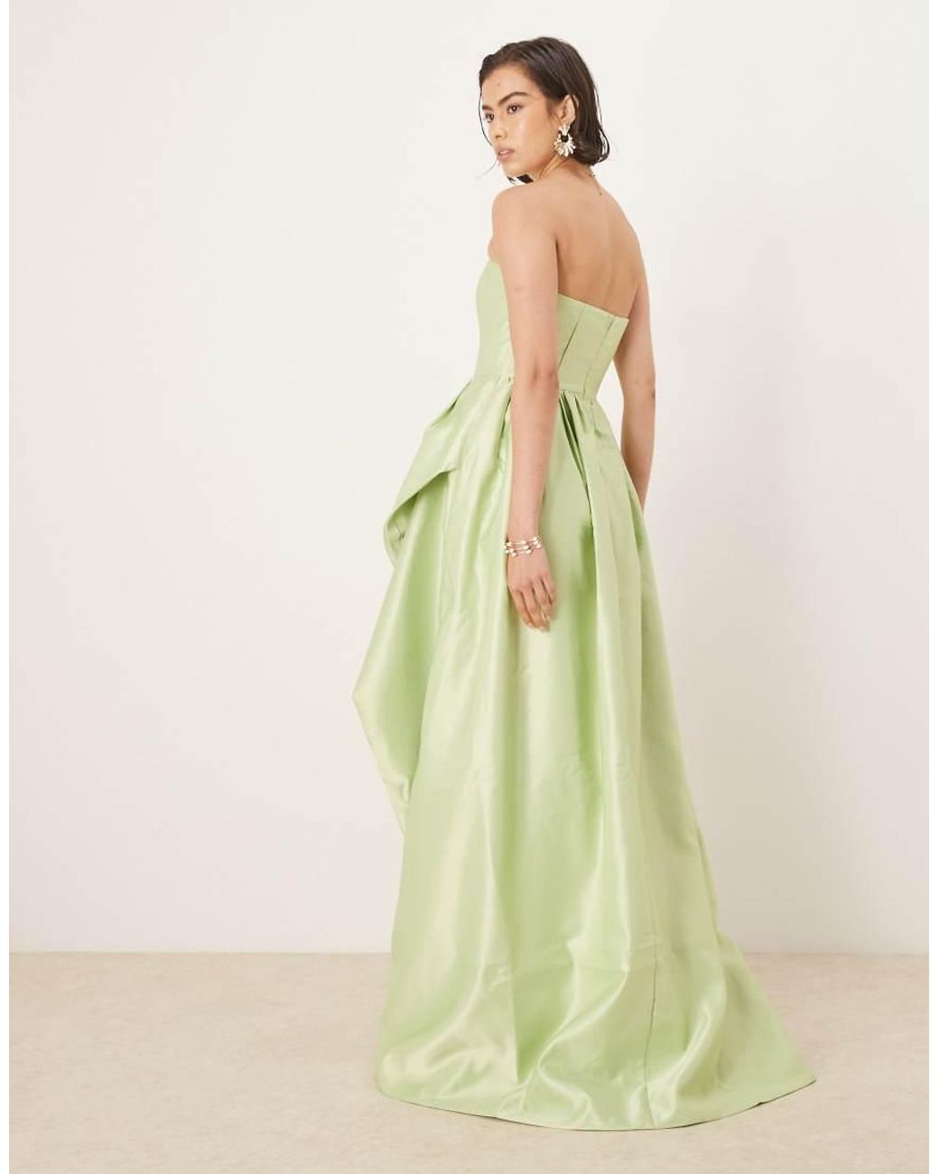 True Decadence Green Strapeless Maxi Dresses