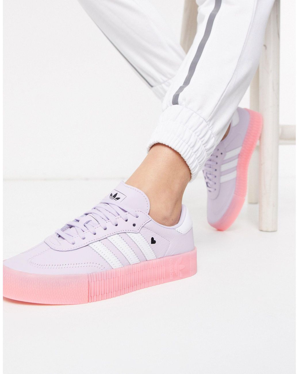 adidas Originals Rubber Samba Rose Sneakers With Heart Detail in Purple |  Lyst UK