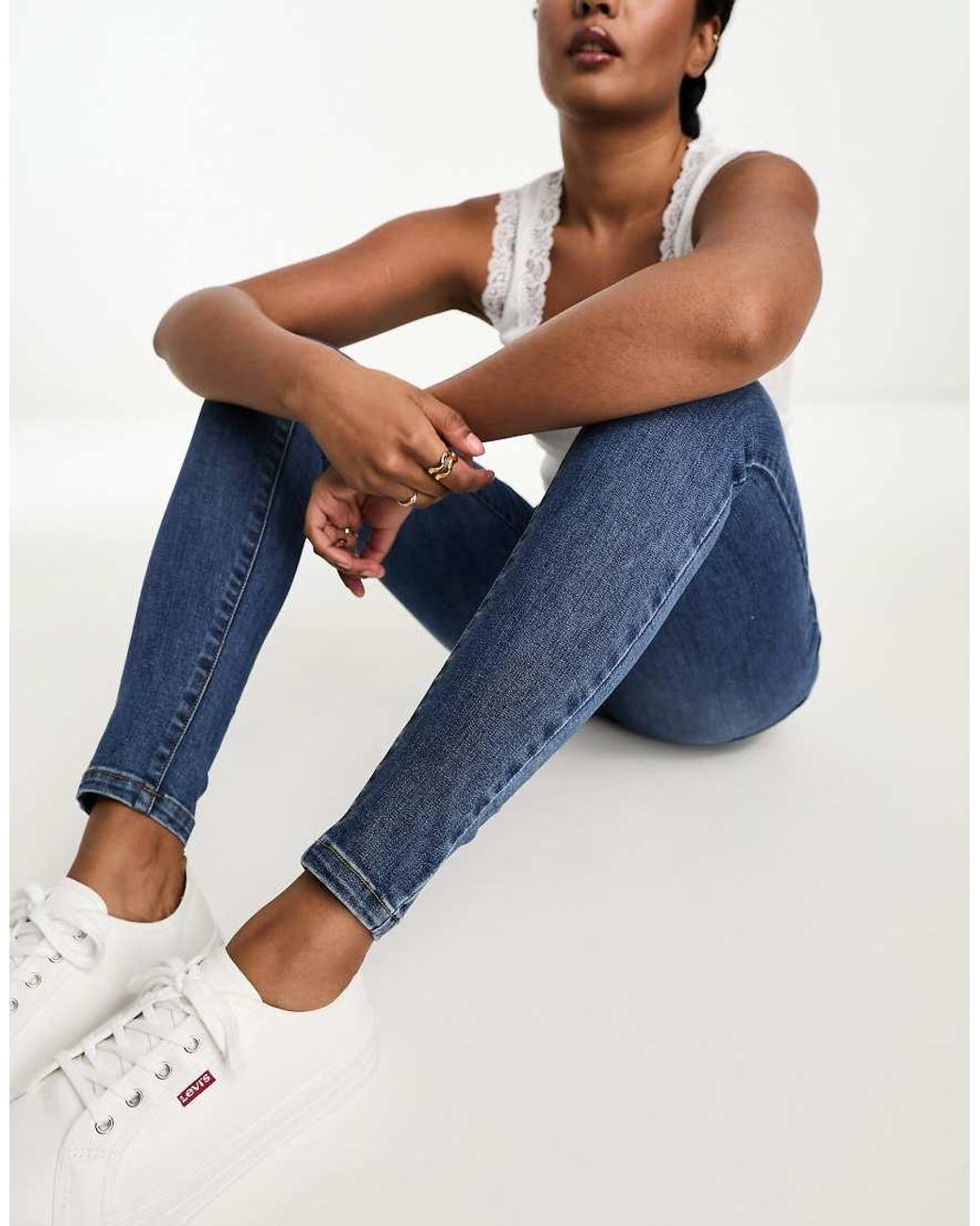 Vero Moda Blue High Rise Skinny Jeans