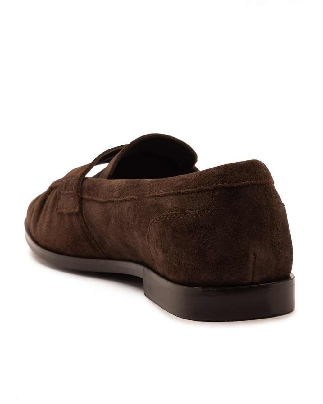 OFF THE HOOK Brown Sienna Suede Leather Ruched Loafers