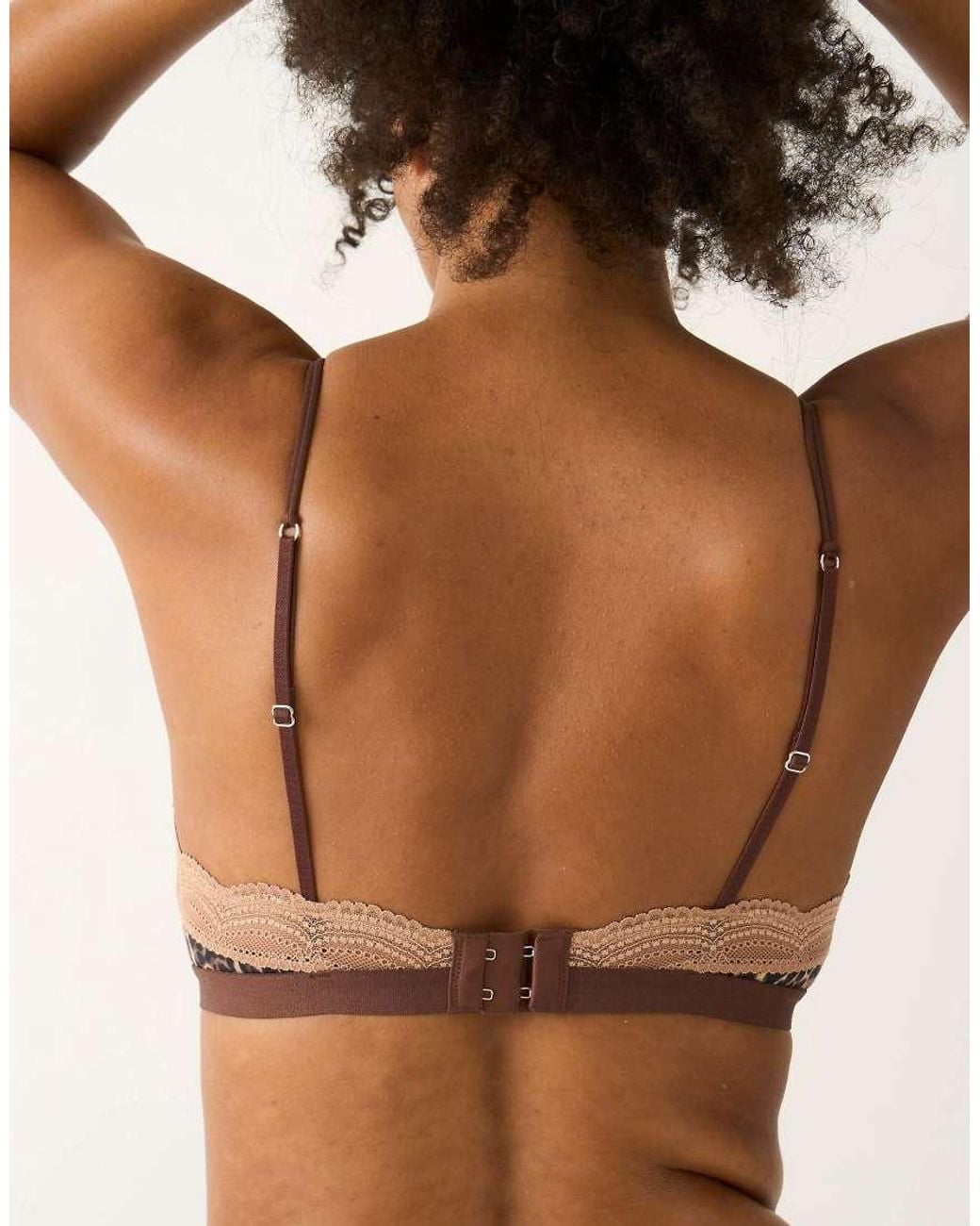 Stripe & Stare Brown Light Lace Triangle Bra