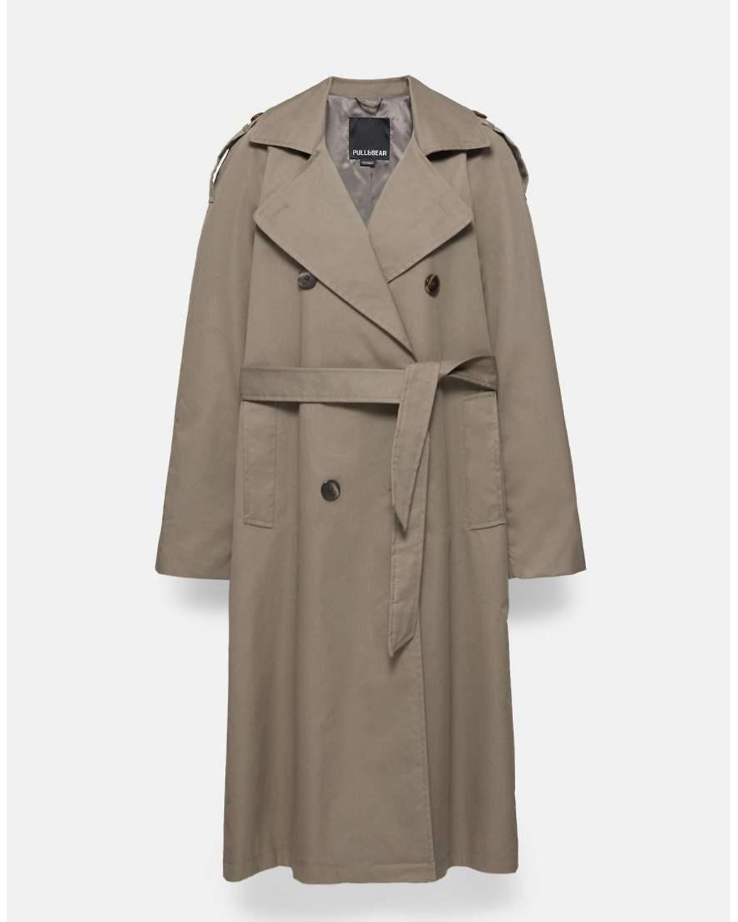 Pull&Bear Blue Classic Trench Coat