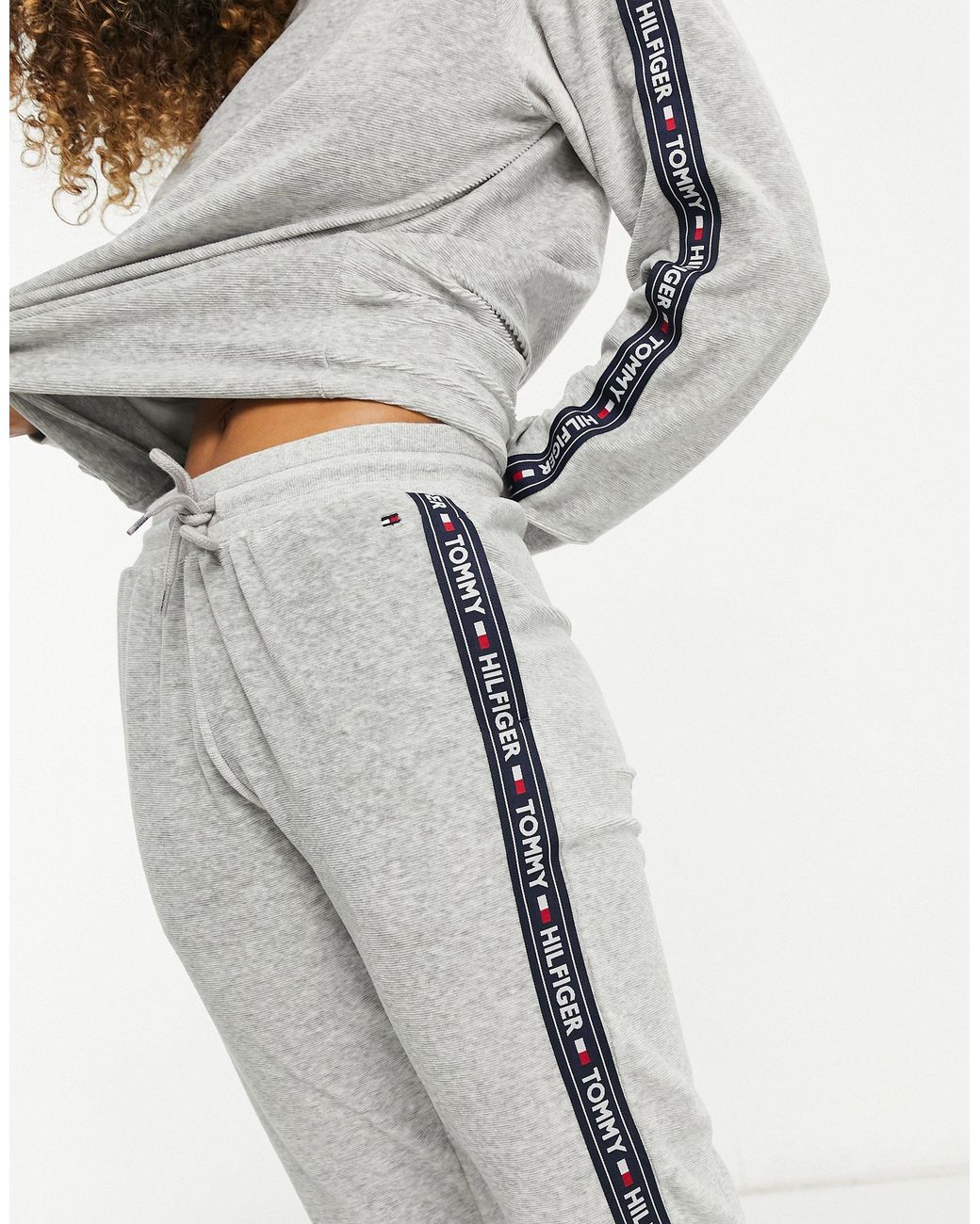 tommy hilfiger velour joggers