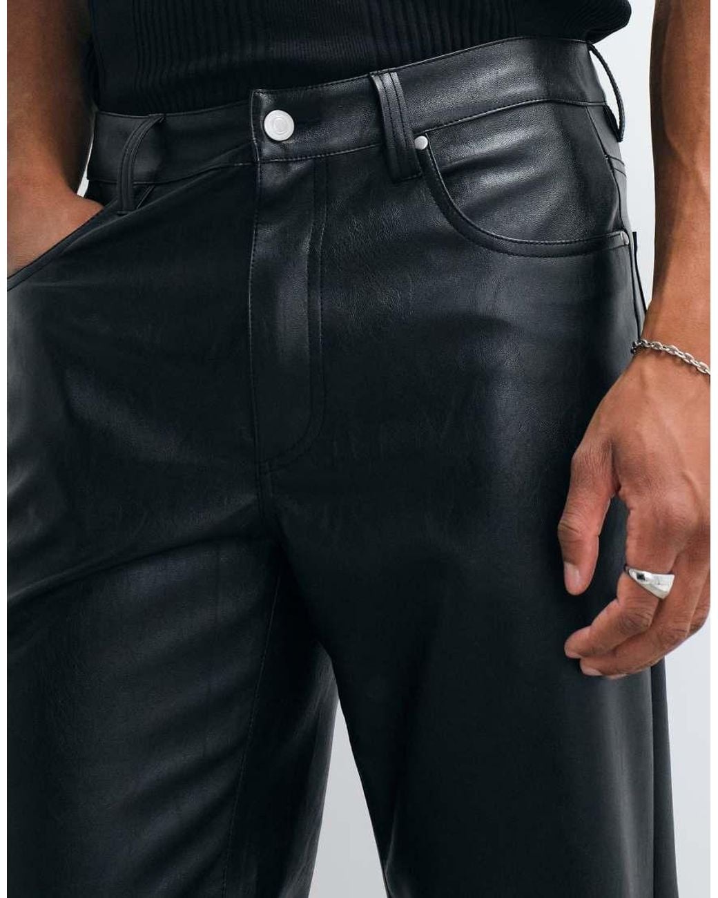 ASOS Blue Wide Flare Trousers for men