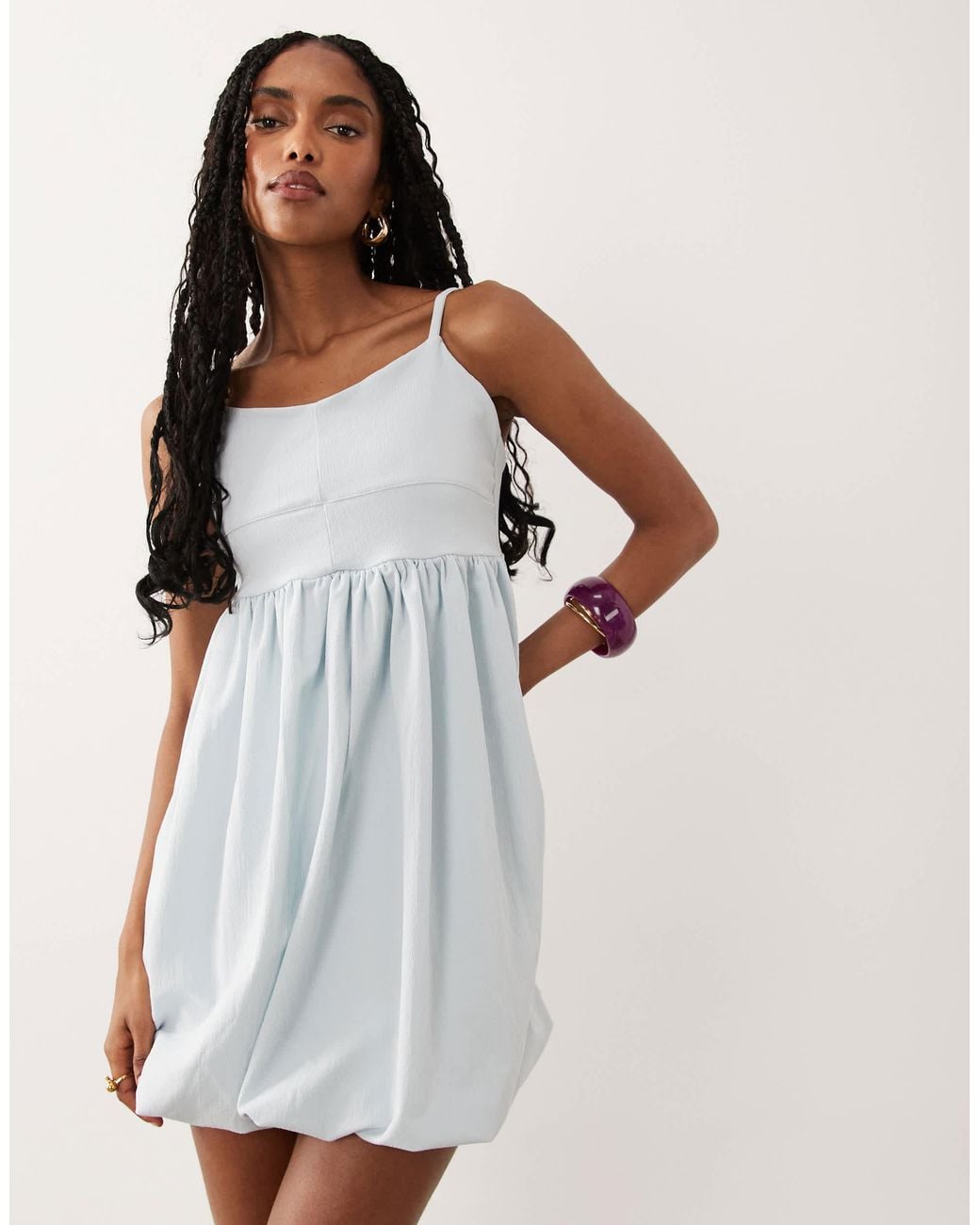 ASOS Natural Cami Mini Bubble Dress With Open Back