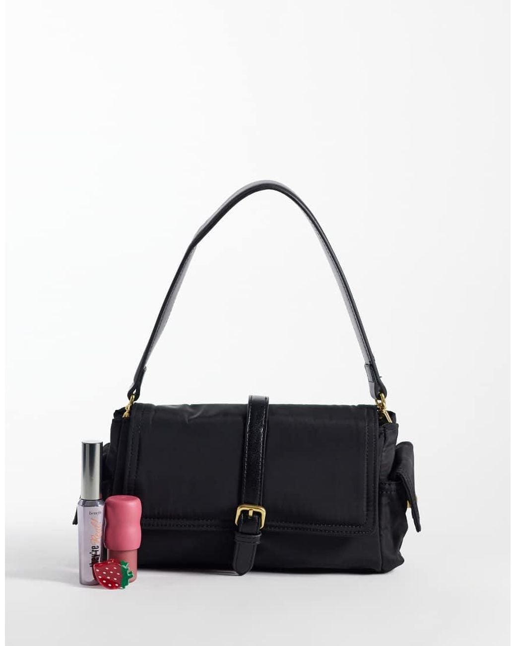 Mango Black Buckle Detail Shoulder Bag