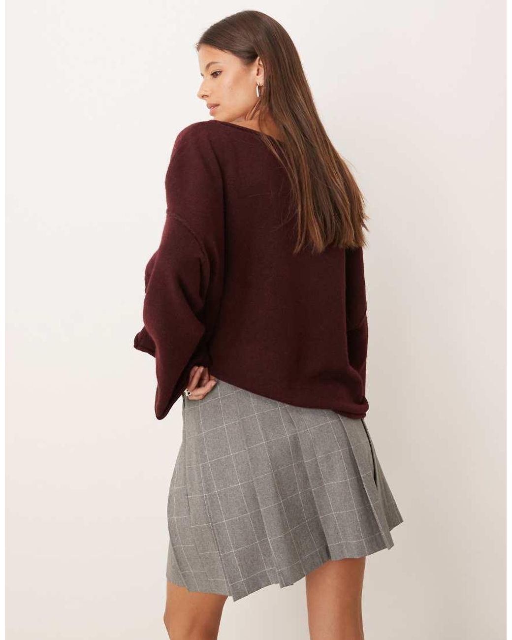ASOS Gray Tailored Pleated Mini Skirt
