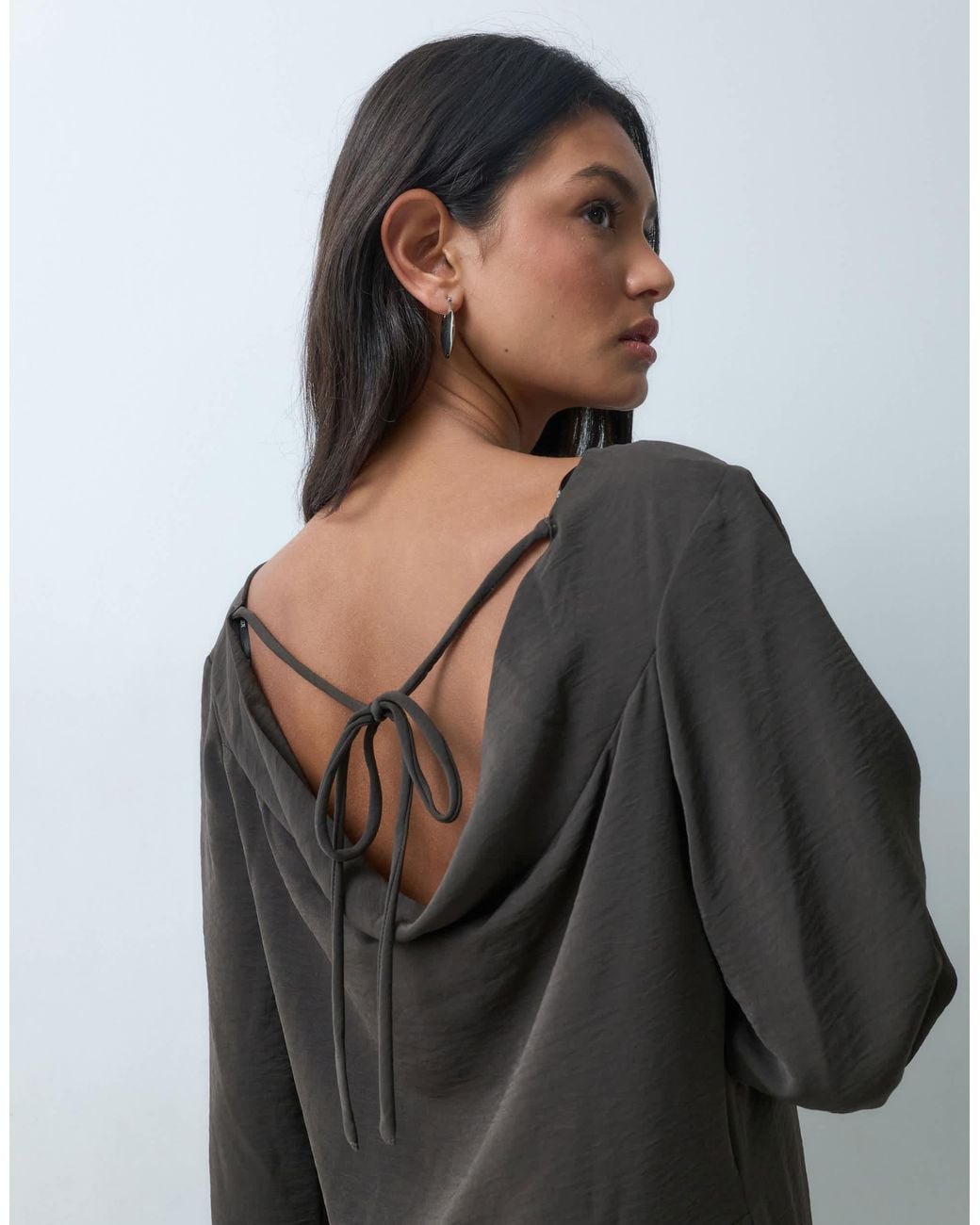 Jdy Gray Open Back Mini Dress