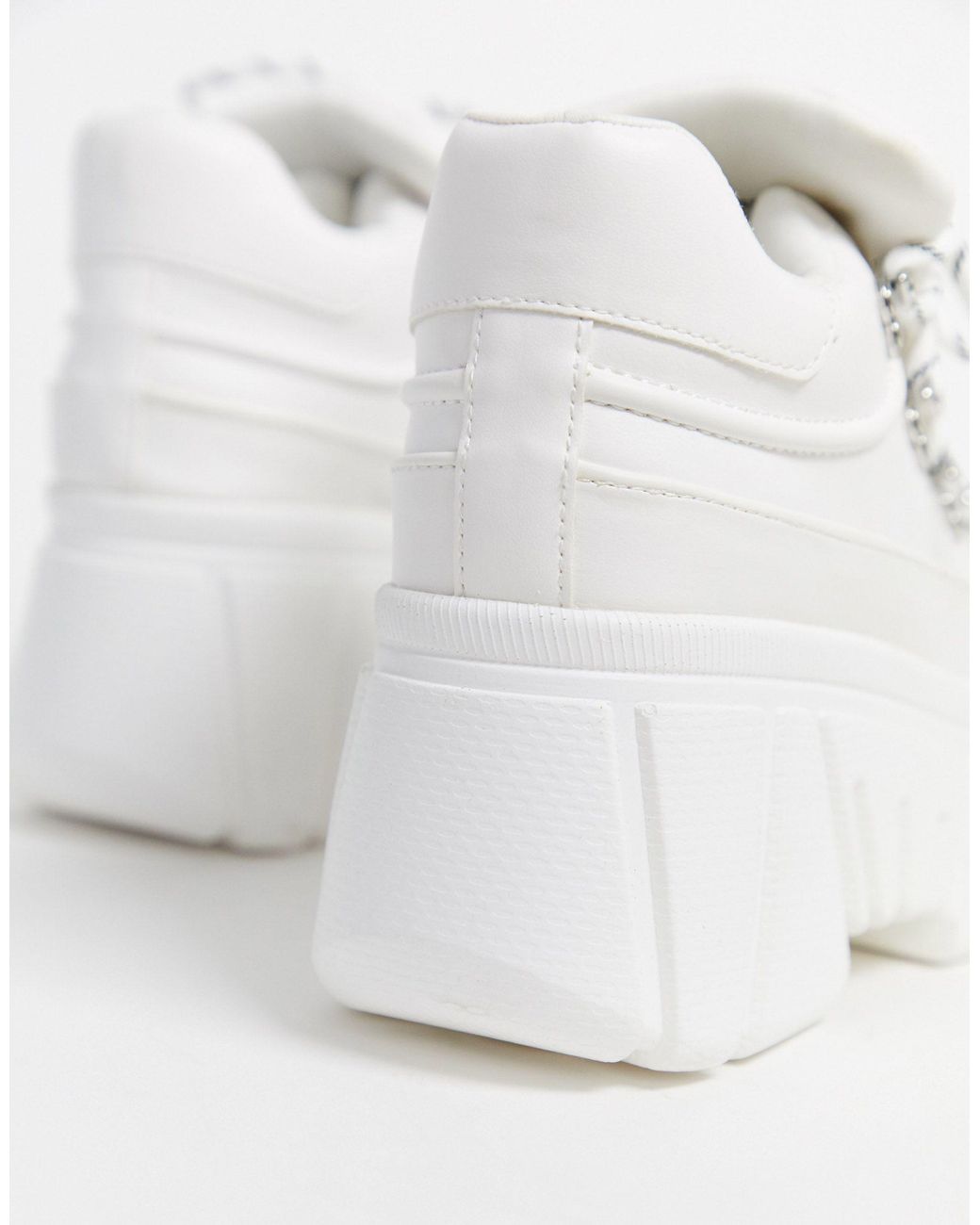 Botas con suela gruesa en blanco Bershka de color Blanco | Lyst