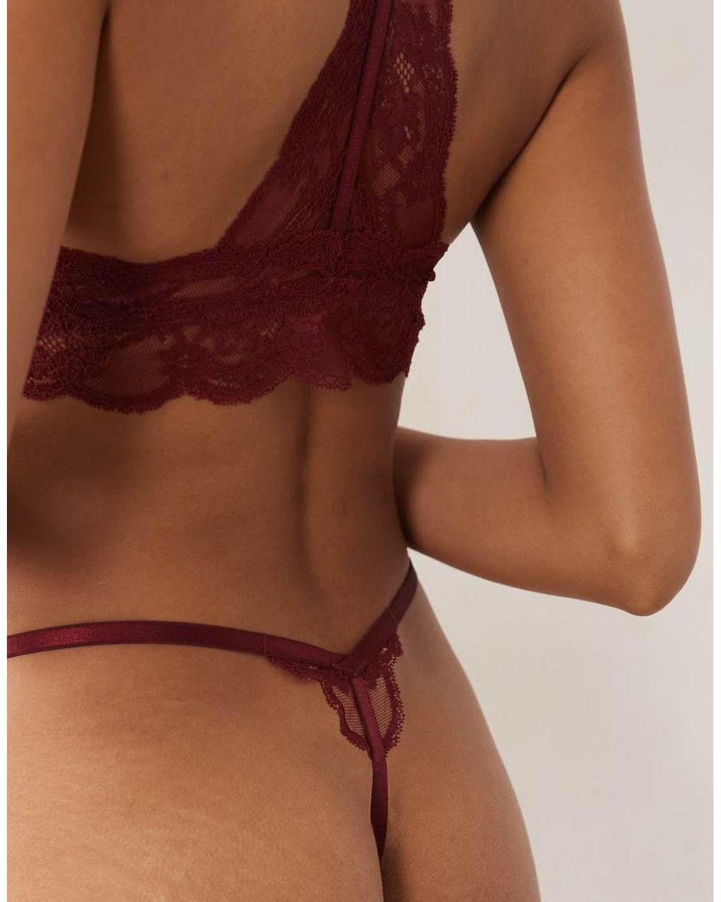 Lola Tanga De Encaje En-Rojo ASOS de color Brown