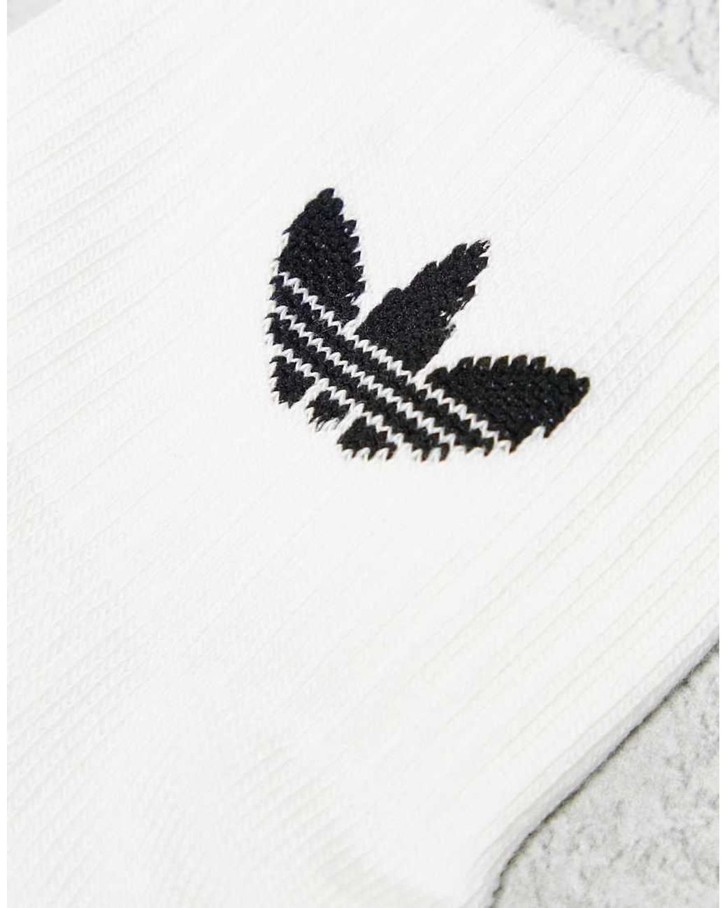 Adidas Originals White 6 Pack Trefoil Ankle Socks