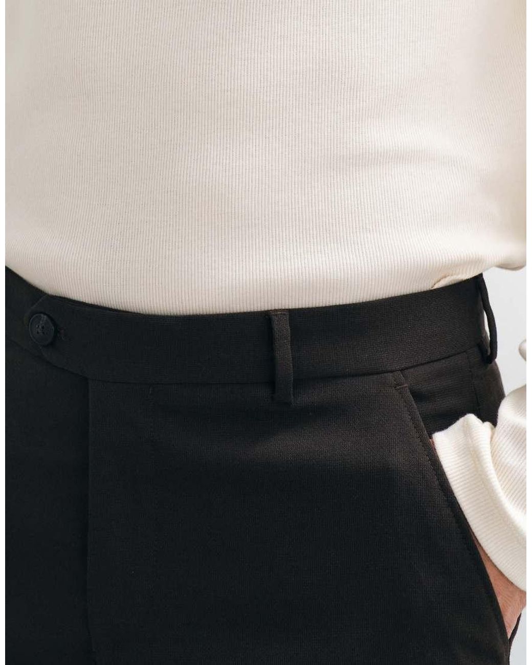 SELECTED White Set Slim Fit Wool Blend Pants for men