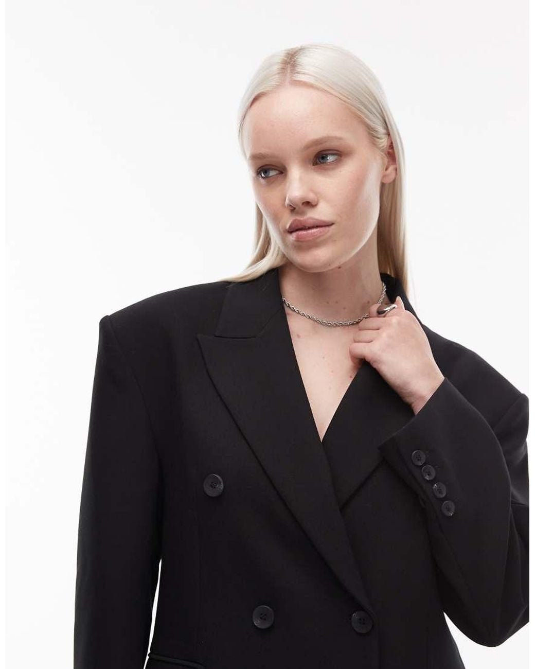 ASOS Black Double Breasted Oversized Blazer